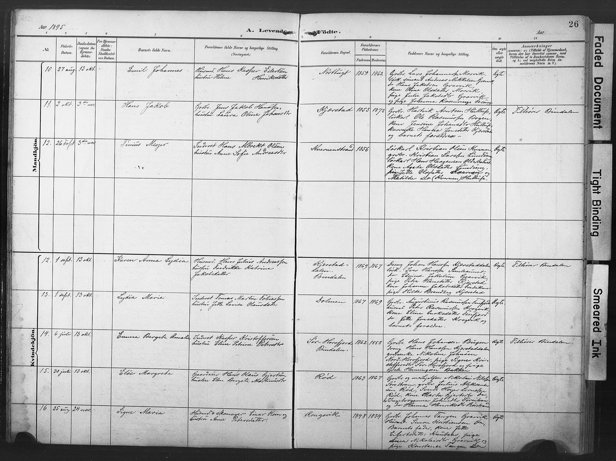 Ministerialprotokoller, klokkerbøker og fødselsregistre - Nord-Trøndelag, SAT/A-1458/789/L0706: Parish register (copy) no. 789C01, 1888-1931, p. 26