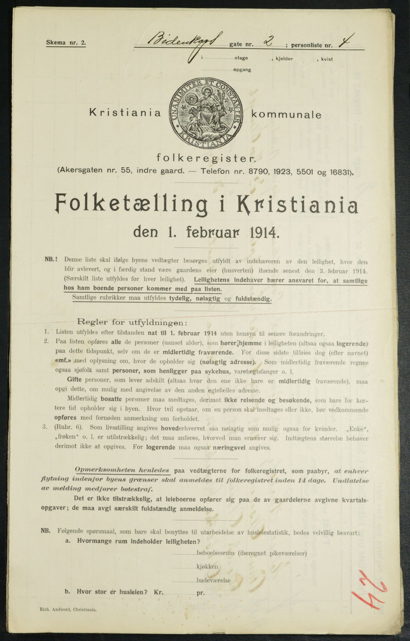 OBA, Municipal Census 1914 for Kristiania, 1914, p. 4732