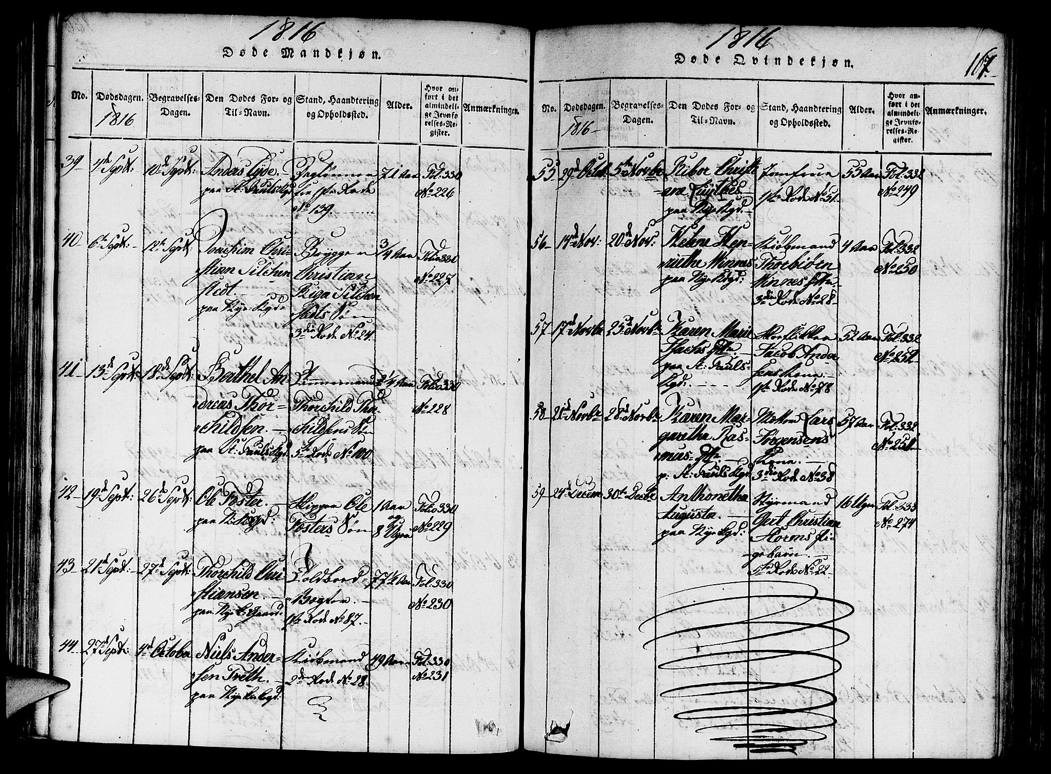 Nykirken Sokneprestembete, AV/SAB-A-77101/H/Haa/L0011: Parish register (official) no. A 11, 1816-1821, p. 167