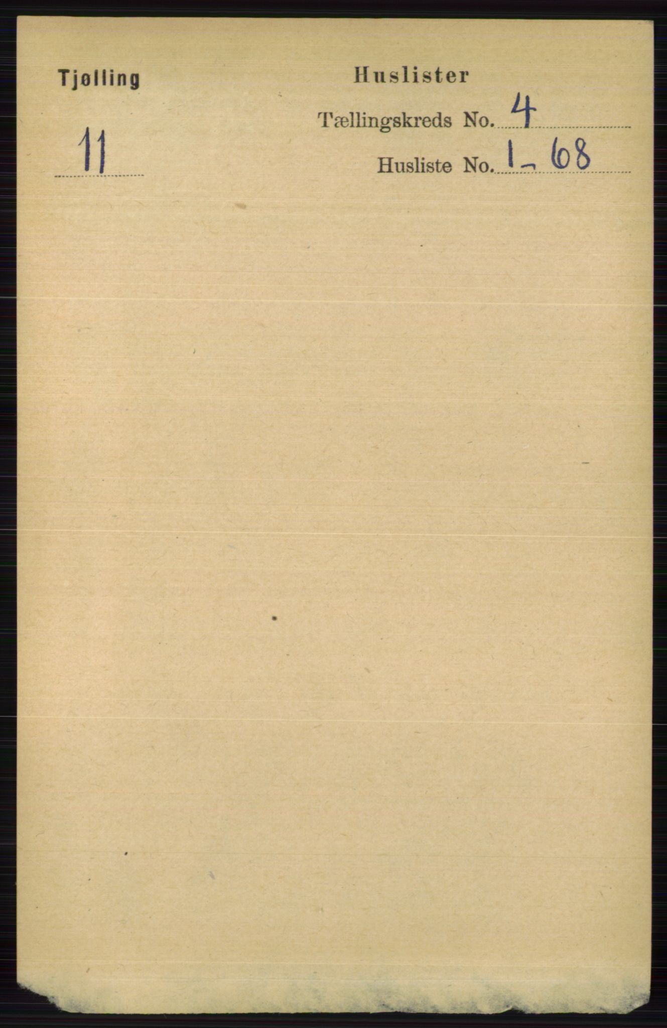 RA, 1891 census for 0725 Tjølling, 1891, p. 1369