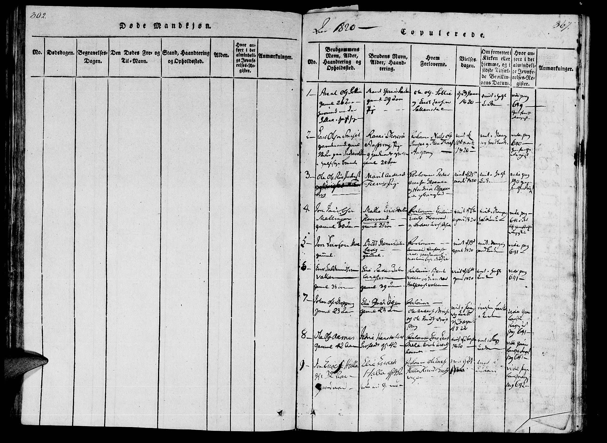 Ministerialprotokoller, klokkerbøker og fødselsregistre - Møre og Romsdal, AV/SAT-A-1454/592/L1023: Parish register (official) no. 592A02, 1820-1830, p. 366-367