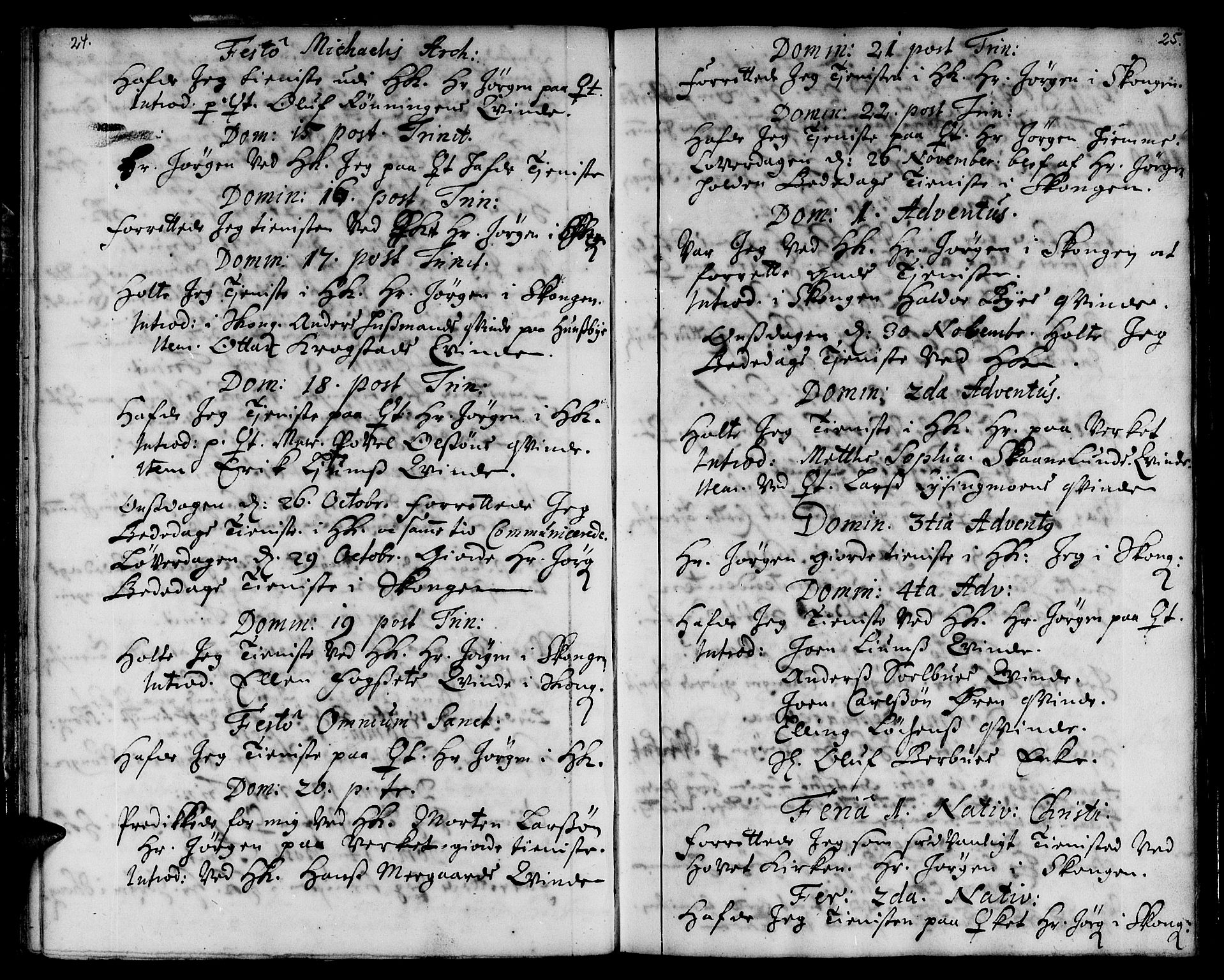 Ministerialprotokoller, klokkerbøker og fødselsregistre - Sør-Trøndelag, SAT/A-1456/668/L0801: Parish register (official) no. 668A01, 1695-1716, p. 24-25