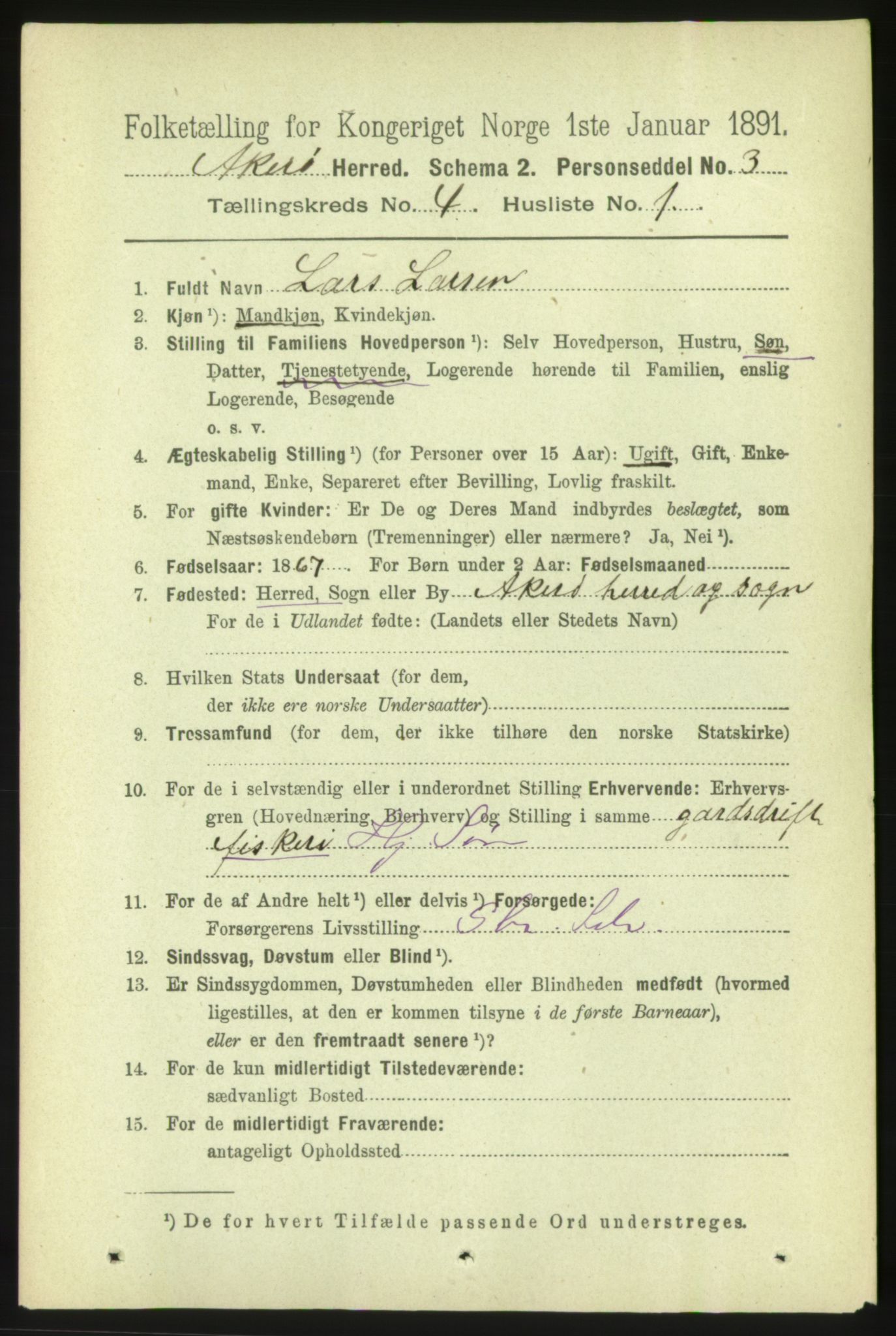 RA, 1891 census for 1545 Aukra, 1891, p. 1640