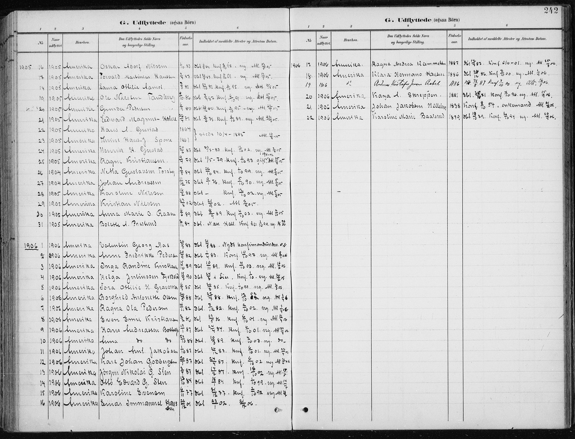 Modum kirkebøker, AV/SAKO-A-234/F/Fa/L0013: Parish register (official) no. 13, 1899-1907, p. 242