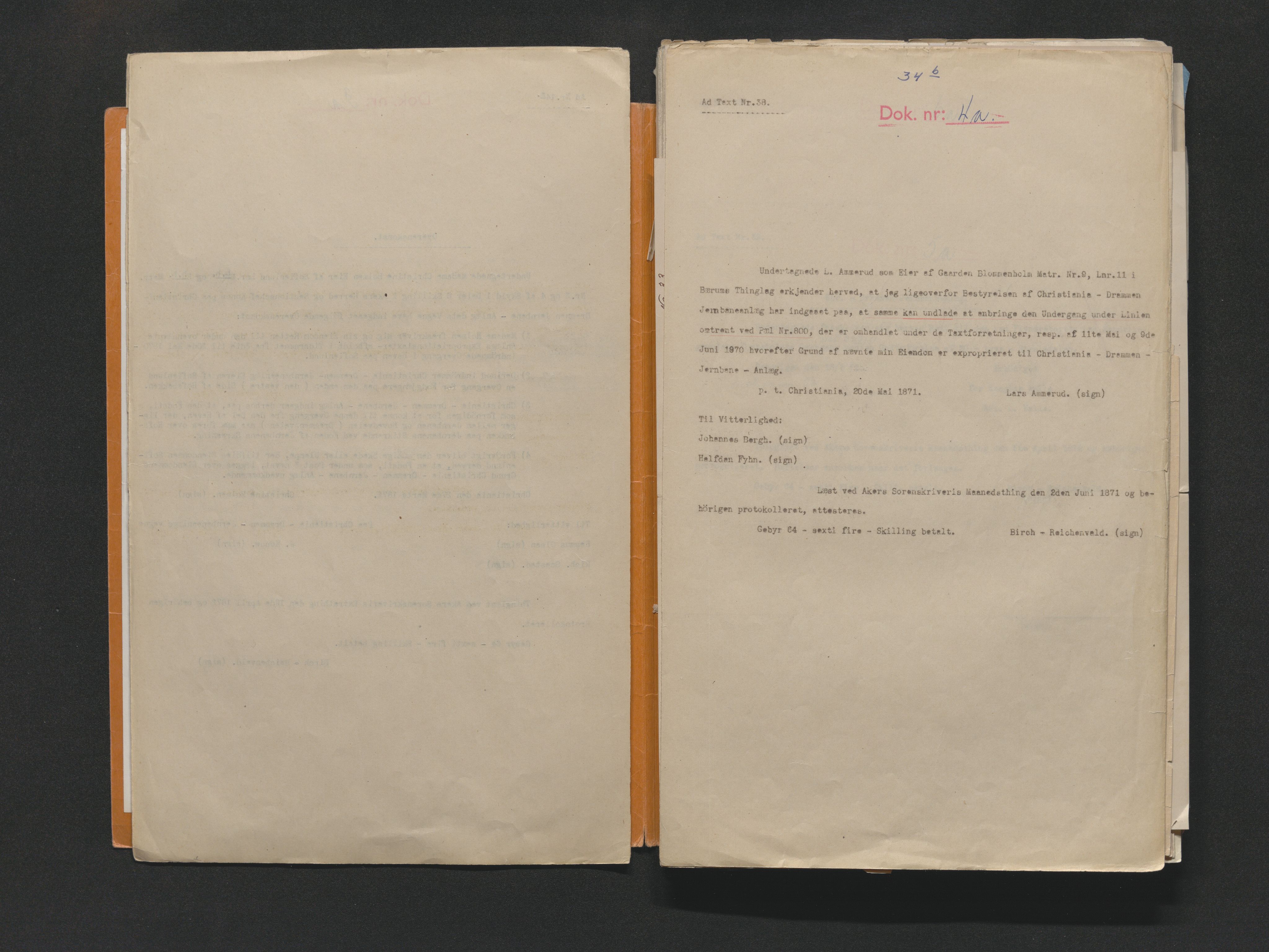 Norges Statsbaner Drammen distrikt (NSB), AV/SAKO-A-30/F/Fe/Fee/L0001: Planoverganger og underganger Drammenbanen, Randsfjordbanen, Numedalsbanen og Sørlandsbanen, 1871-1989, p. 5