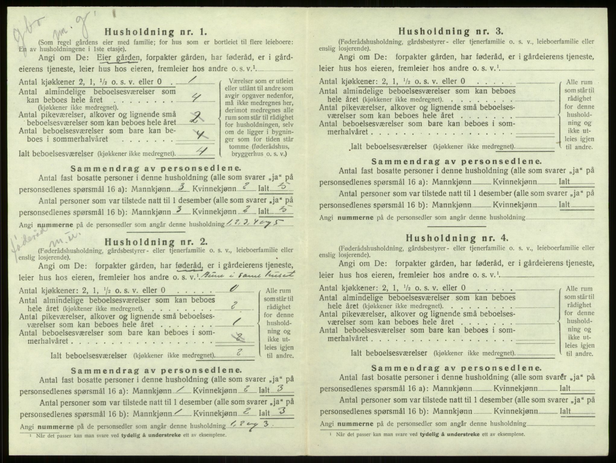 SAB, 1920 census for Aurland, 1920, p. 678