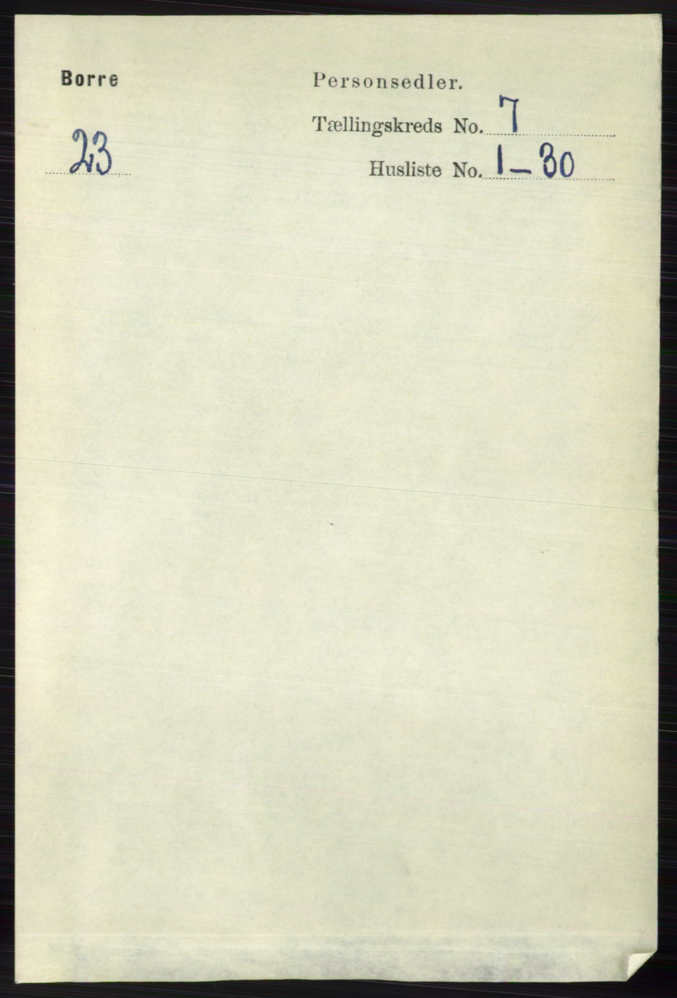 RA, 1891 census for 0717 Borre, 1891, p. 3221