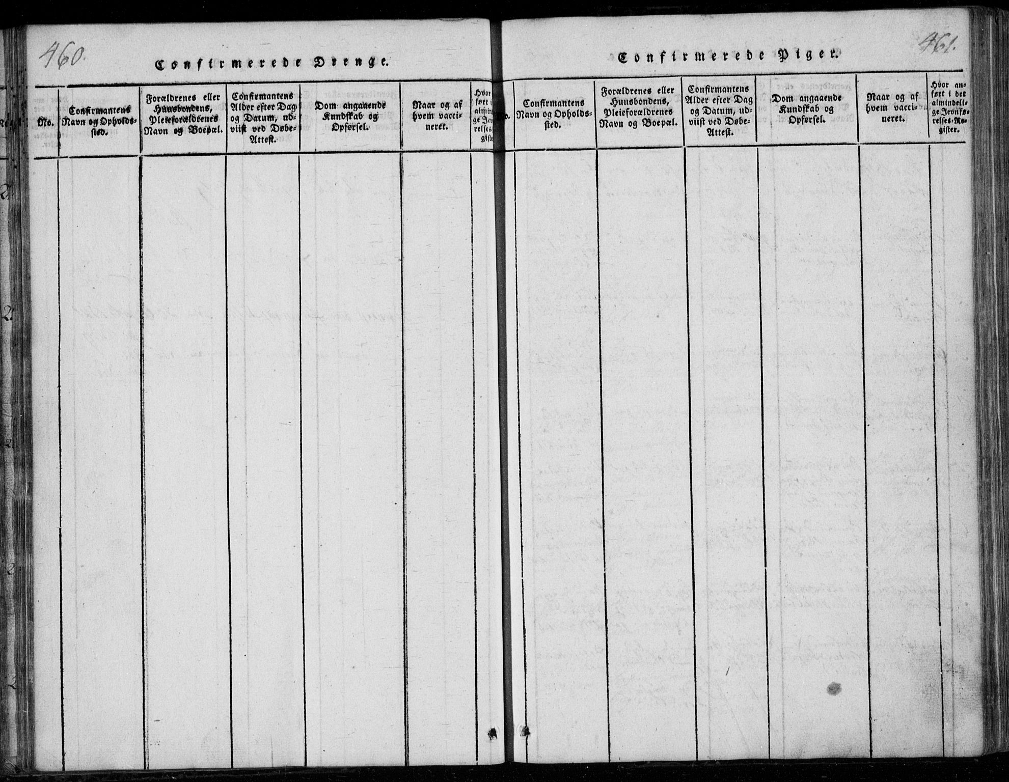 Modum kirkebøker, AV/SAKO-A-234/G/Ga/L0001: Parish register (copy) no. I 1, 1818-1824, p. 460-461