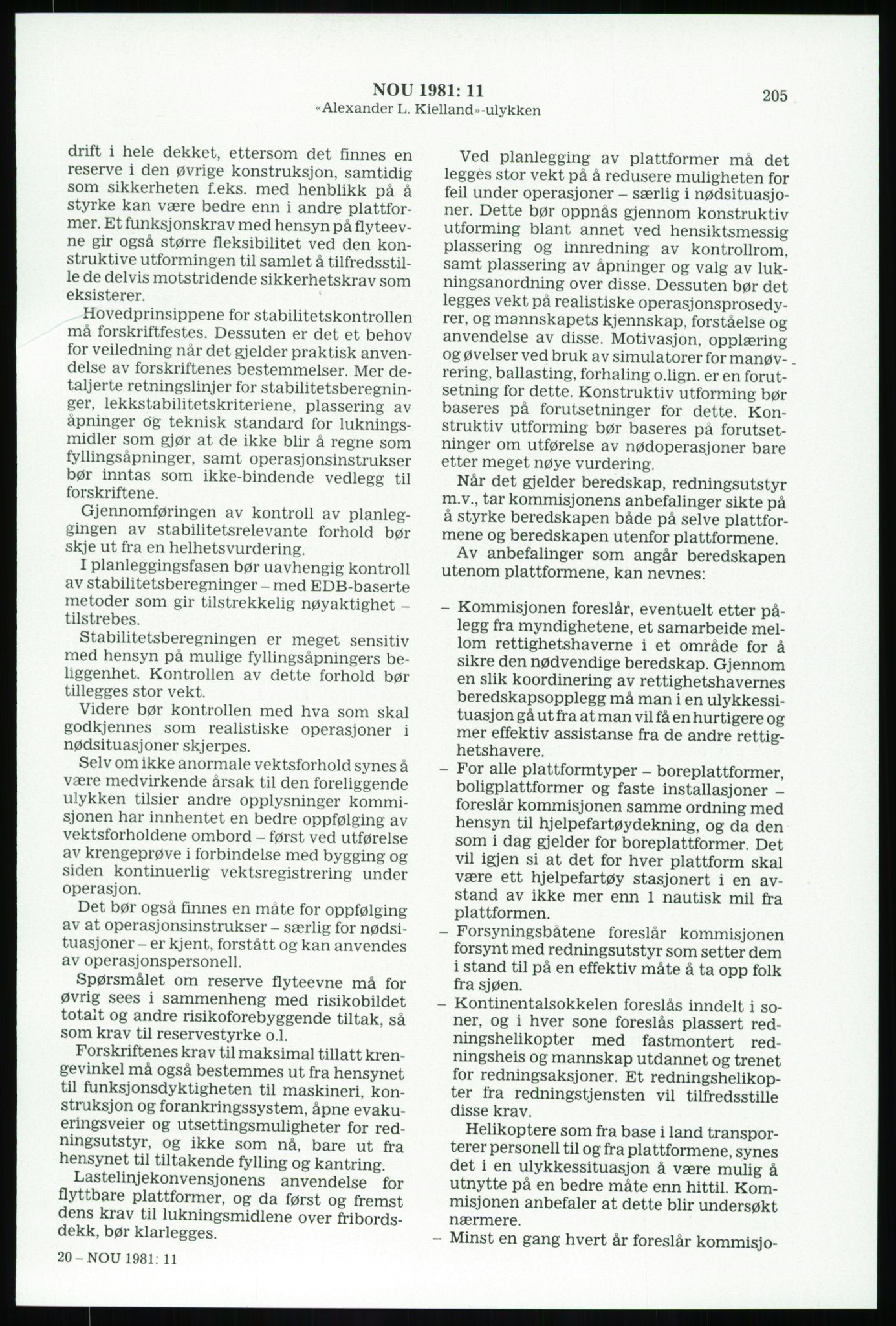 Justisdepartementet, Granskningskommisjonen ved Alexander Kielland-ulykken 27.3.1980, AV/RA-S-1165/D/L0003: 0001 NOU 1981:11 Alexander Kielland ulykken/0002 Korrespondanse/0003: Alexander L. Kielland: Operating manual, 1980-1981, p. 202