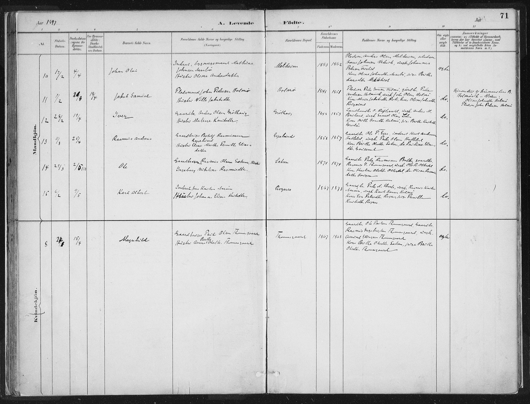Hornindal sokneprestembete, SAB/A-82401/H/Haa/Haaa/L0003/0001: Parish register (official) no. A 3A, 1887-1917, p. 72
