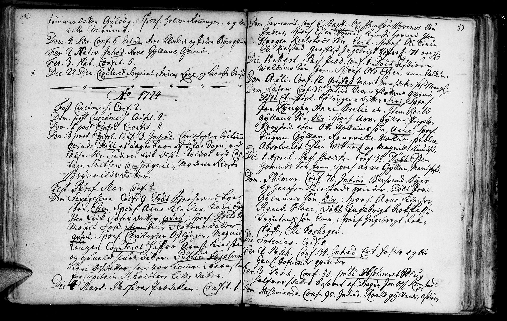 Ministerialprotokoller, klokkerbøker og fødselsregistre - Sør-Trøndelag, SAT/A-1456/692/L1101: Parish register (official) no. 692A01, 1690-1746, p. 83