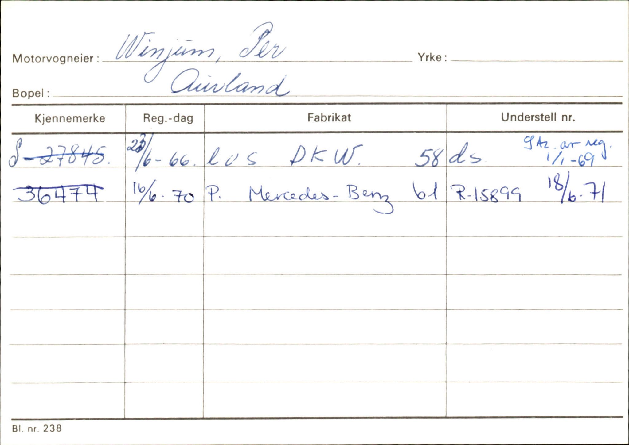 Statens vegvesen, Sogn og Fjordane vegkontor, AV/SAB-A-5301/4/F/L0125: Eigarregister Sogndal V-Å. Aurland A-Å. Fjaler A-N, 1945-1975, p. 1301