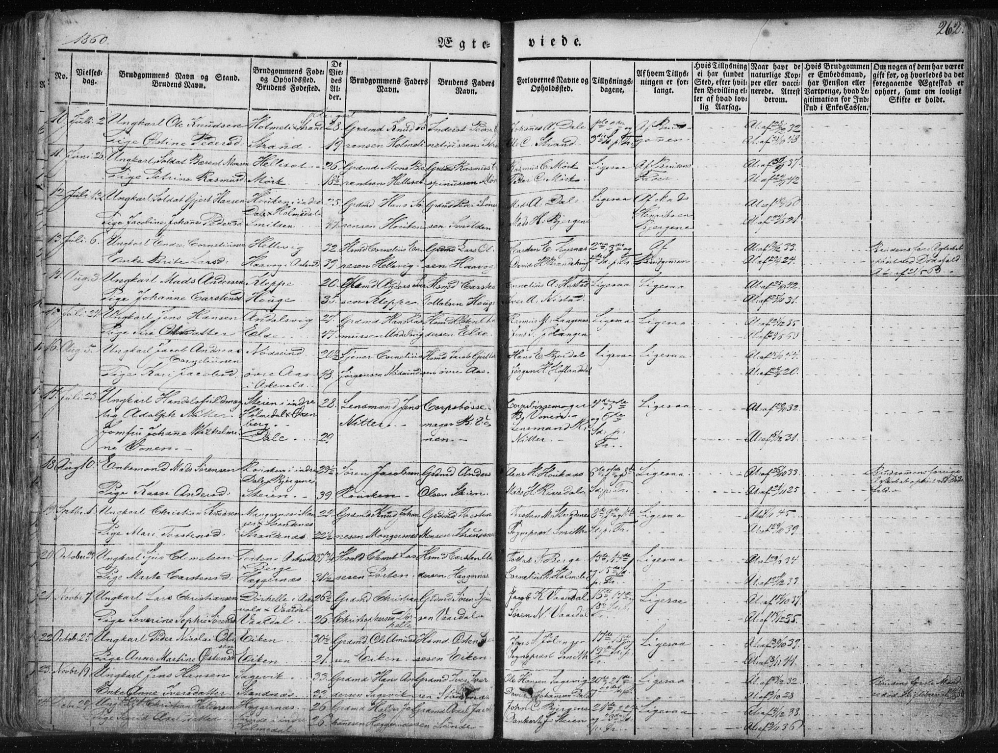 Fjaler sokneprestembete, SAB/A-79801/H/Haa/Haaa/L0006: Parish register (official) no. A 6, 1835-1884, p. 262