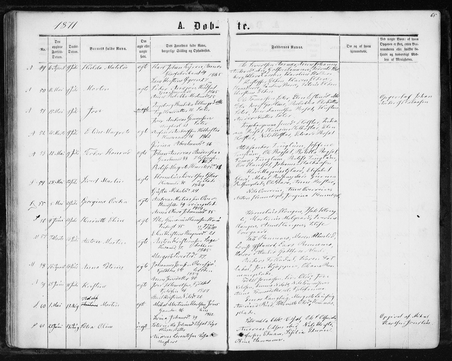 Ministerialprotokoller, klokkerbøker og fødselsregistre - Nord-Trøndelag, AV/SAT-A-1458/741/L0394: Parish register (official) no. 741A08, 1864-1877, p. 65