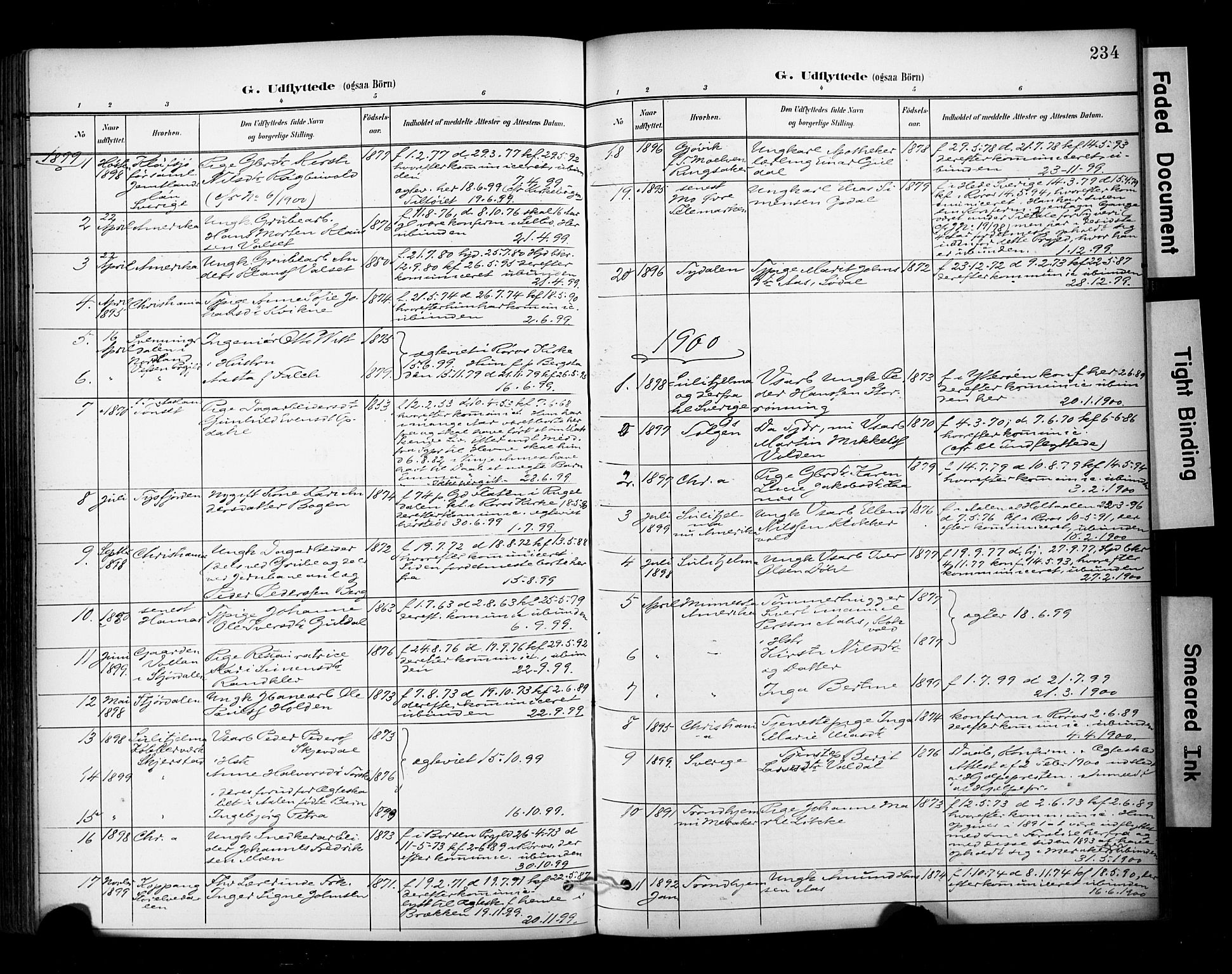 Ministerialprotokoller, klokkerbøker og fødselsregistre - Sør-Trøndelag, SAT/A-1456/681/L0936: Parish register (official) no. 681A14, 1899-1908, p. 234