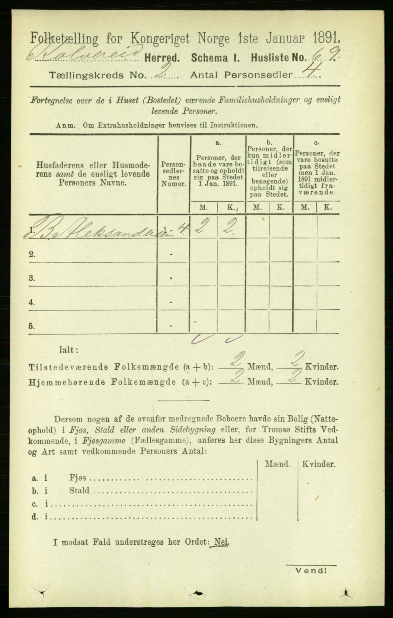 RA, 1891 census for 1752 Kolvereid, 1891, p. 317