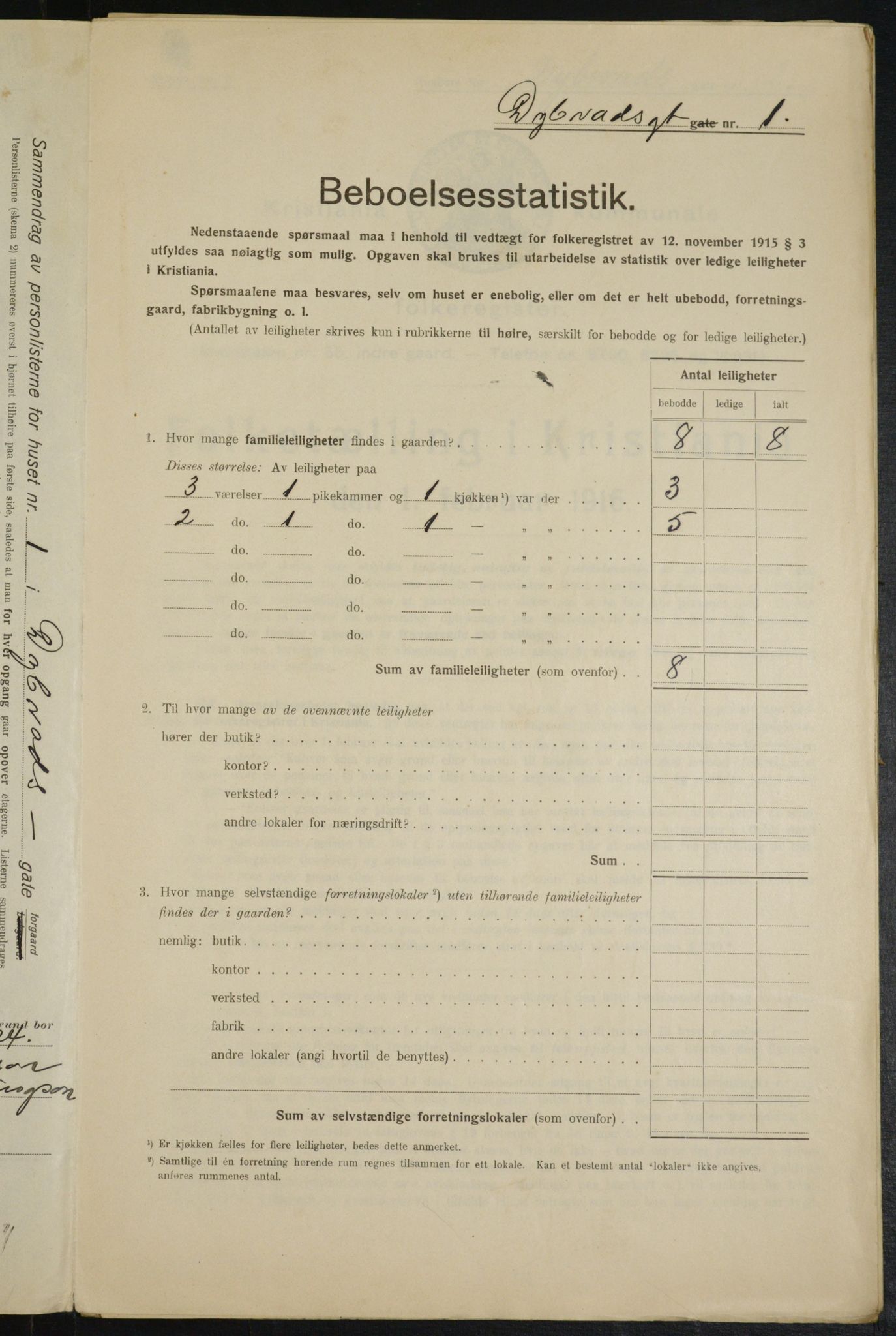 OBA, Municipal Census 1916 for Kristiania, 1916, p. 17517