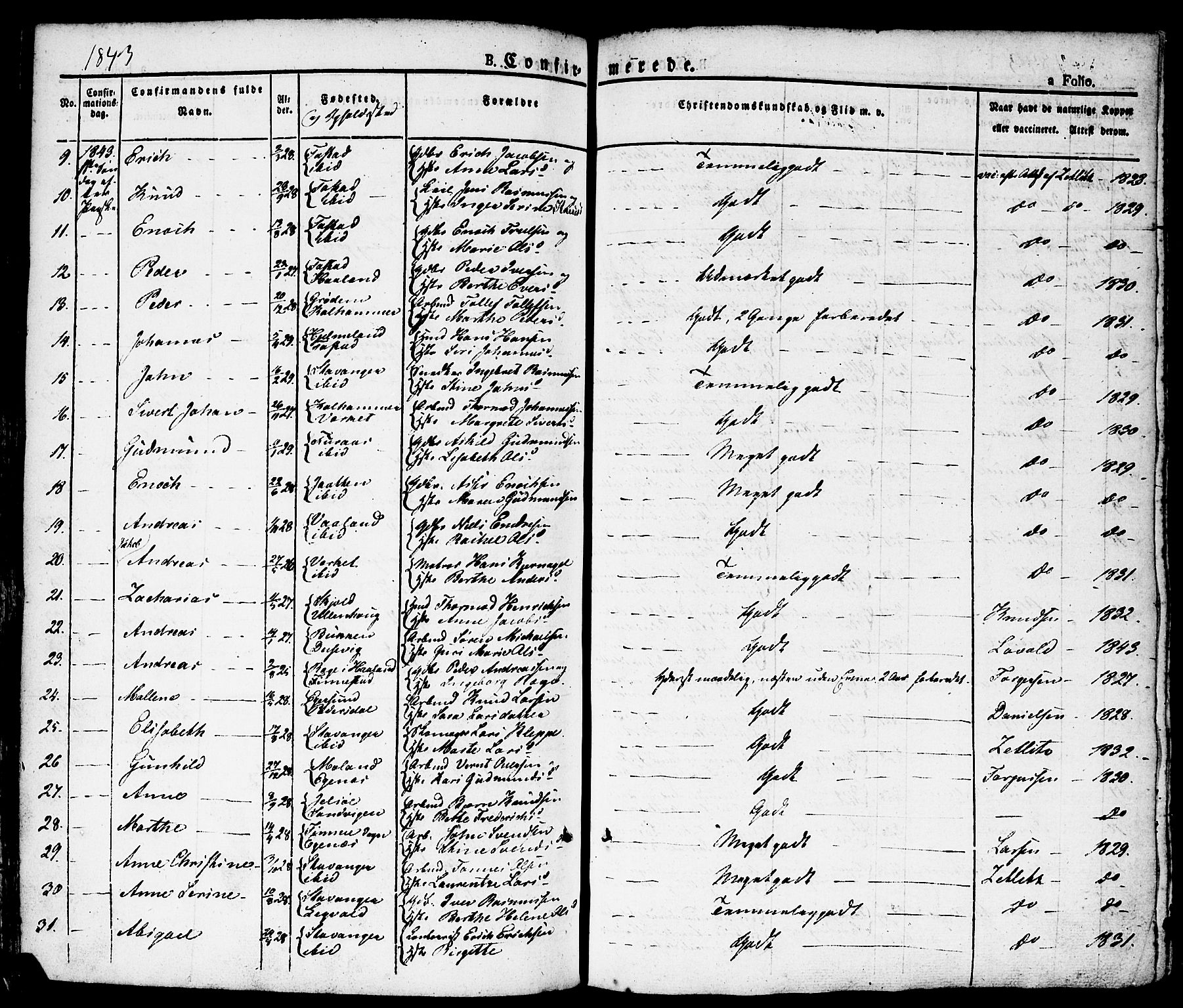 Domkirken sokneprestkontor, AV/SAST-A-101812/001/30/30BA/L0011: Parish register (official) no. A 11, 1832-1856