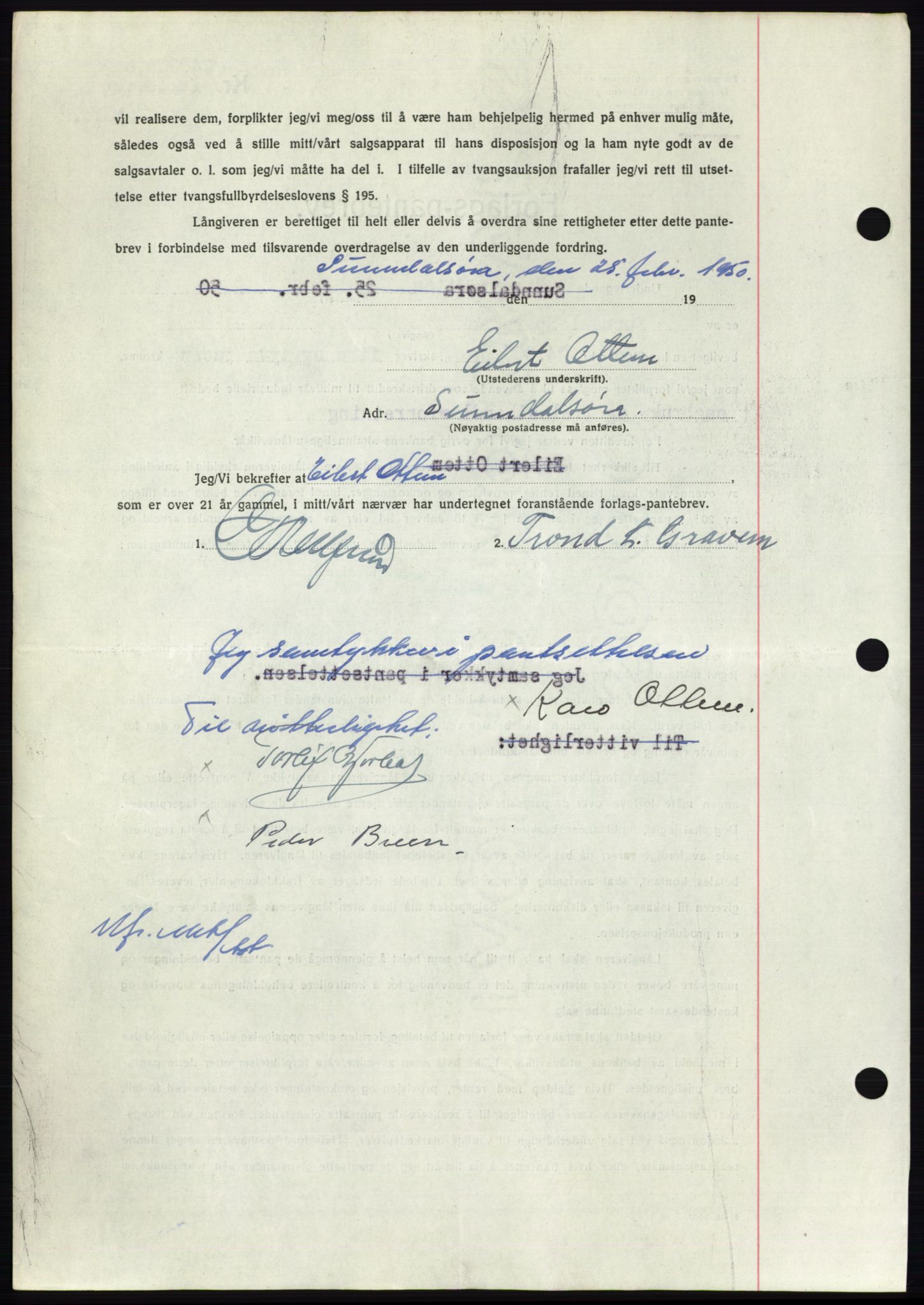 Nordmøre sorenskriveri, AV/SAT-A-4132/1/2/2Ca: Mortgage book no. B104, 1950-1950, Diary no: : 1082/1950