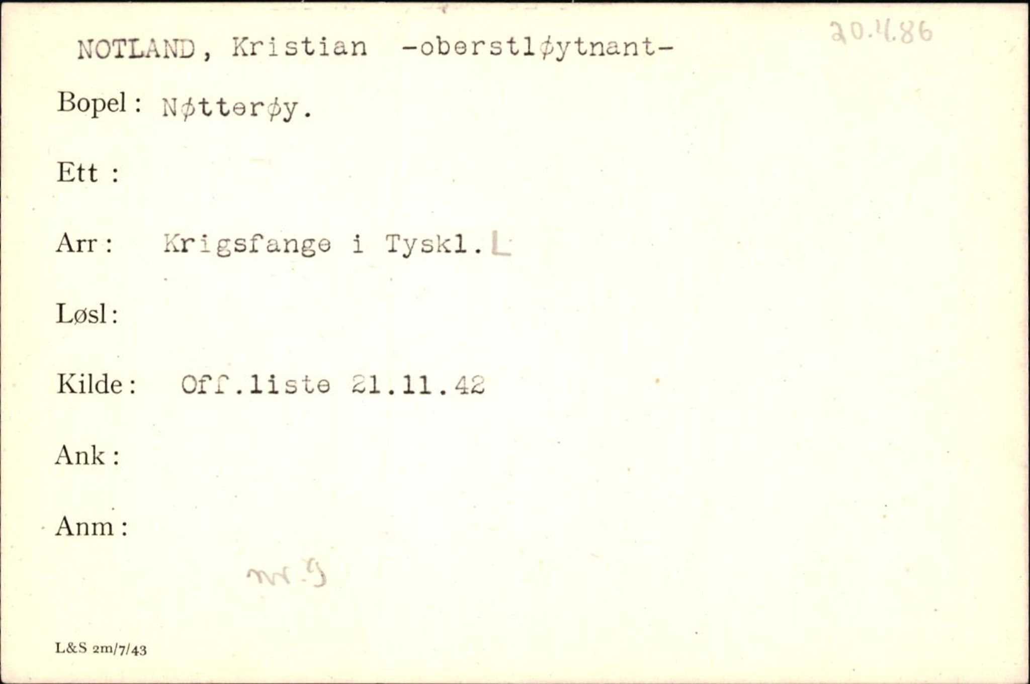 Forsvaret, Forsvarets krigshistoriske avdeling, AV/RA-RAFA-2017/Y/Yf/L0200: II-C-11-2102  -  Norske krigsfanger i Tyskland, 1940-1945, p. 792