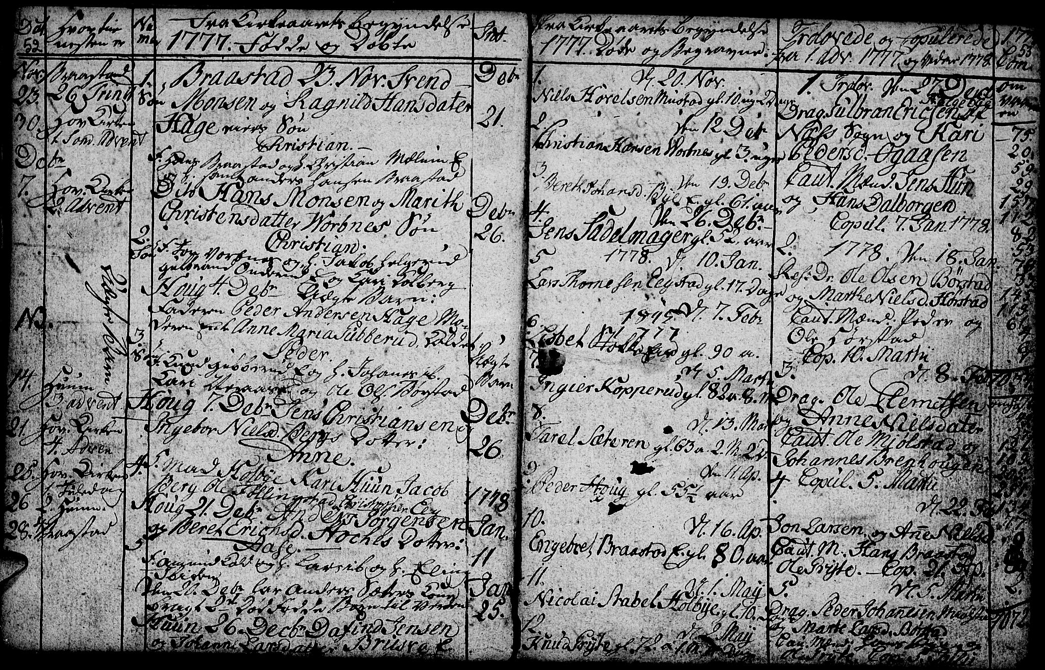 Vardal prestekontor, SAH/PREST-100/H/Ha/Hab/L0001: Parish register (copy) no. 1, 1771-1790, p. 52-53