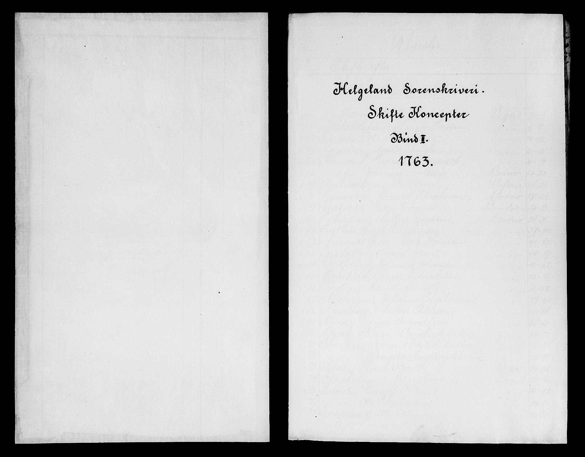 Helgeland sorenskriveri, AV/SAT-A-0004/3/3A/L0053: Konseptprotokoll 38, 1763
