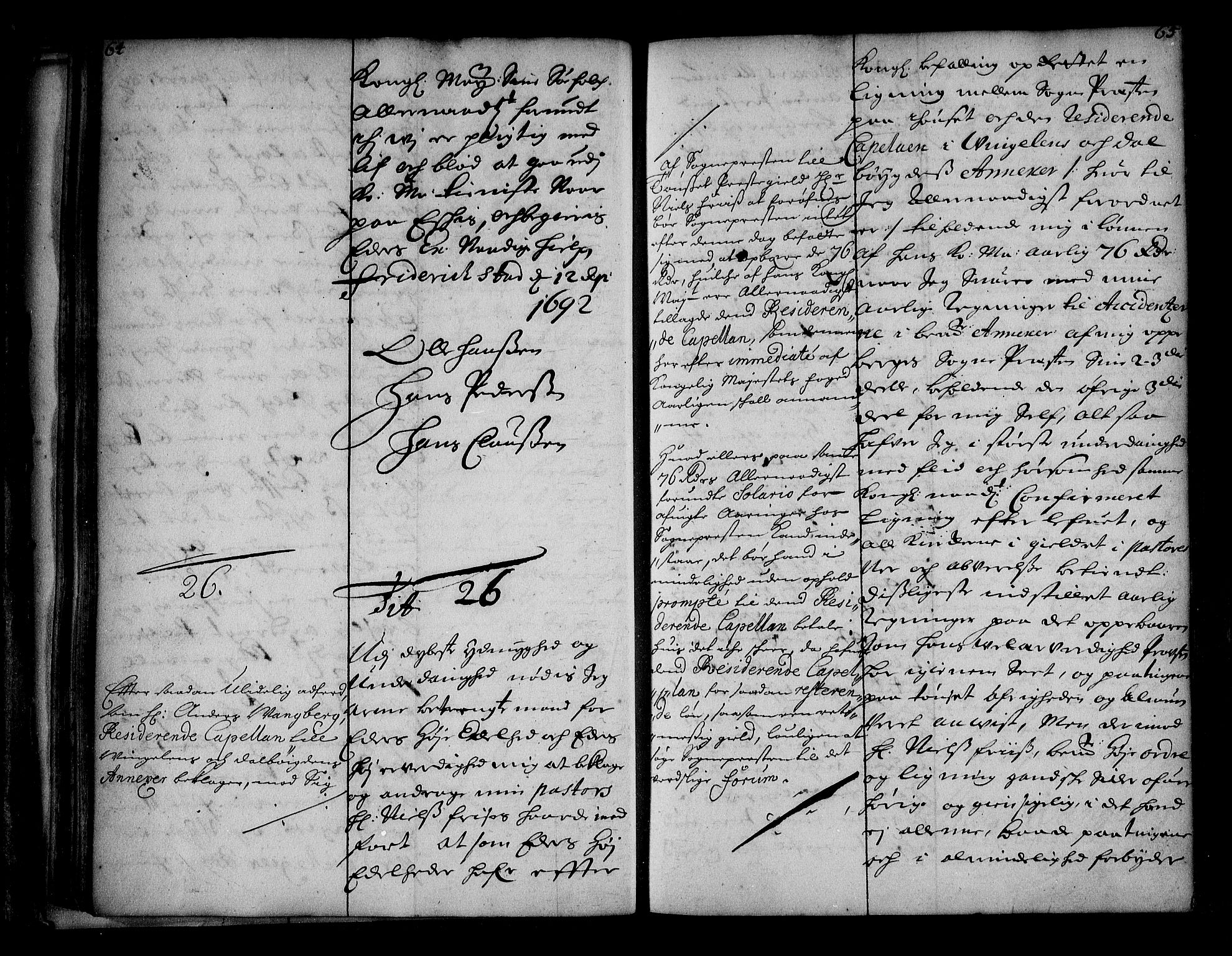Stattholderembetet 1572-1771, AV/RA-EA-2870/Ae/L0010: Supplikasjons- og resolusjonsprotokoll, 1692-1693, p. 64-65