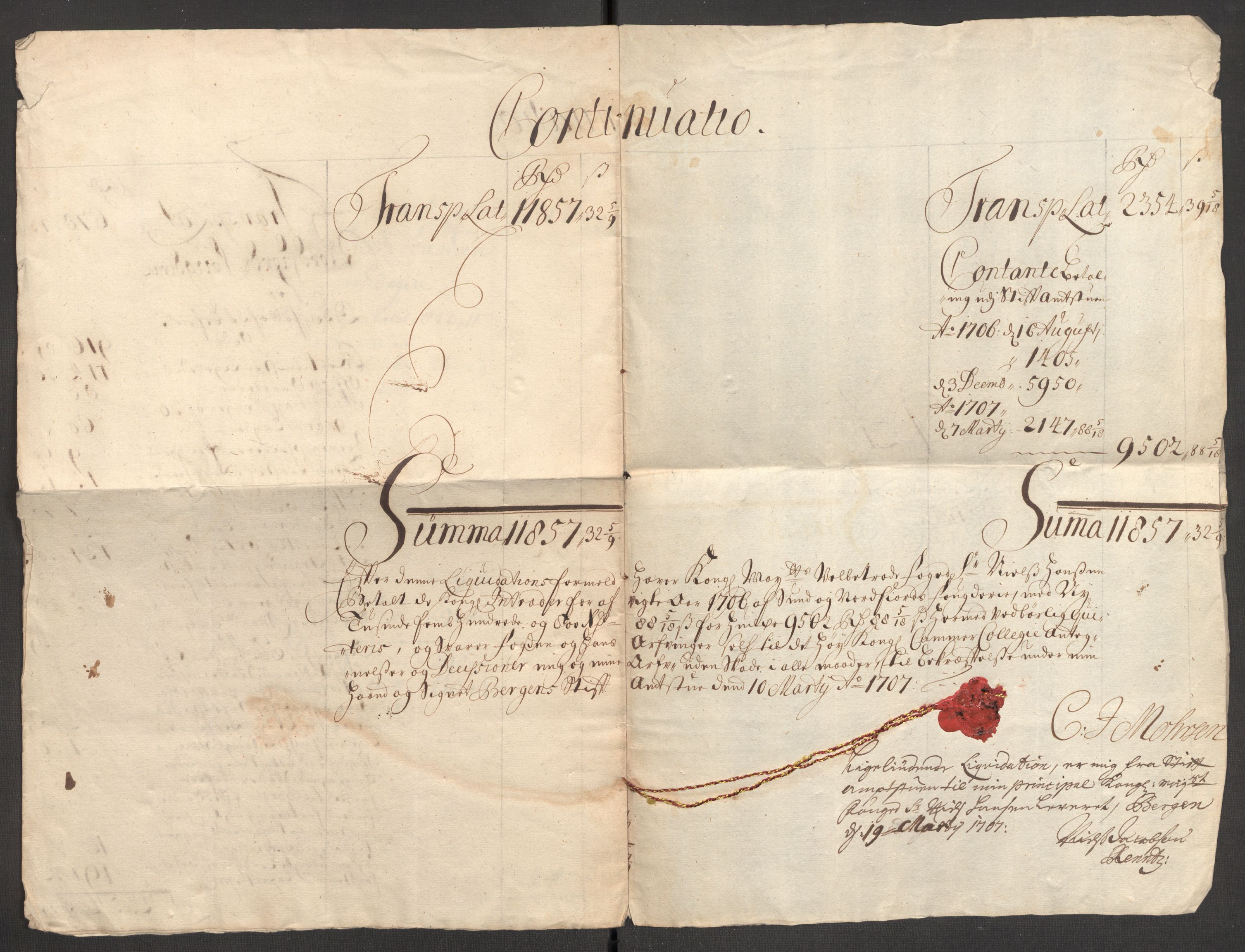 Rentekammeret inntil 1814, Reviderte regnskaper, Fogderegnskap, RA/EA-4092/R53/L3430: Fogderegnskap Sunn- og Nordfjord, 1706-1707, p. 191