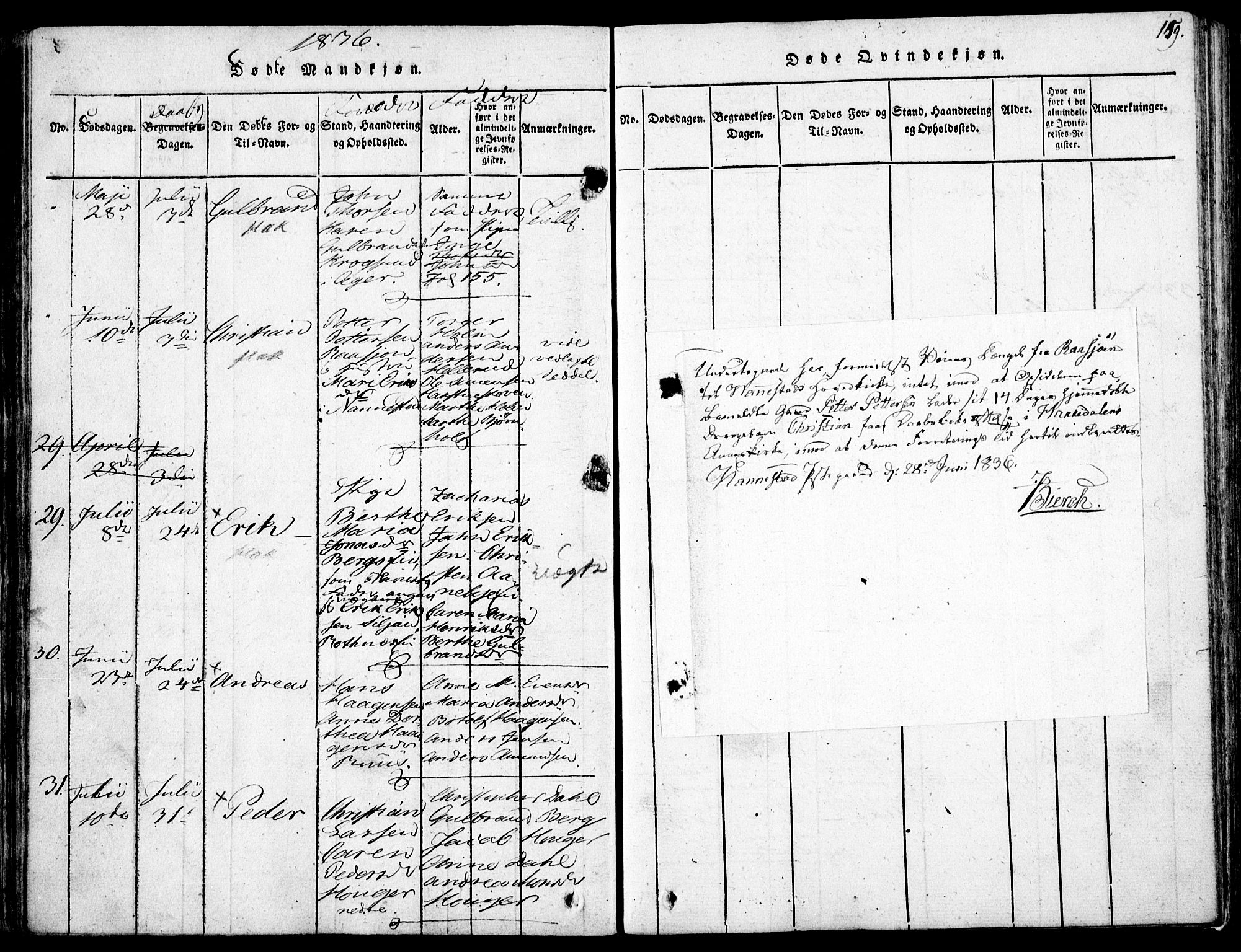 Nittedal prestekontor Kirkebøker, AV/SAO-A-10365a/F/Fa/L0003: Parish register (official) no. I 3, 1814-1836, p. 159