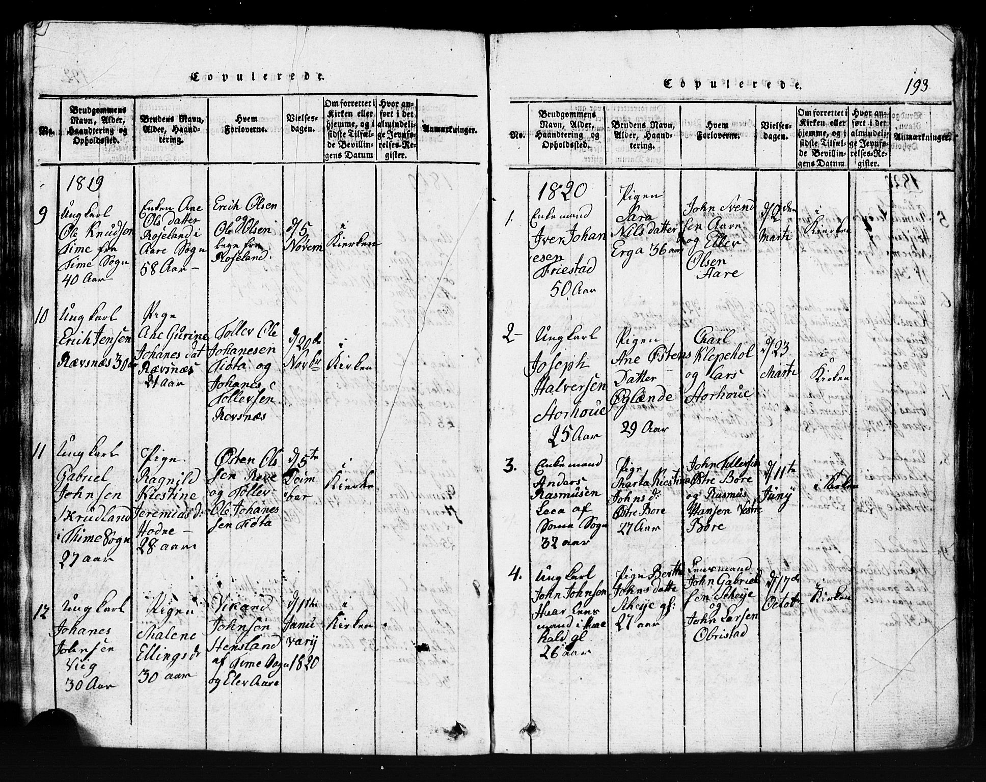 Klepp sokneprestkontor, SAST/A-101803/001/3/30BB/L0001: Parish register (copy) no.  B 1, 1816-1859, p. 193