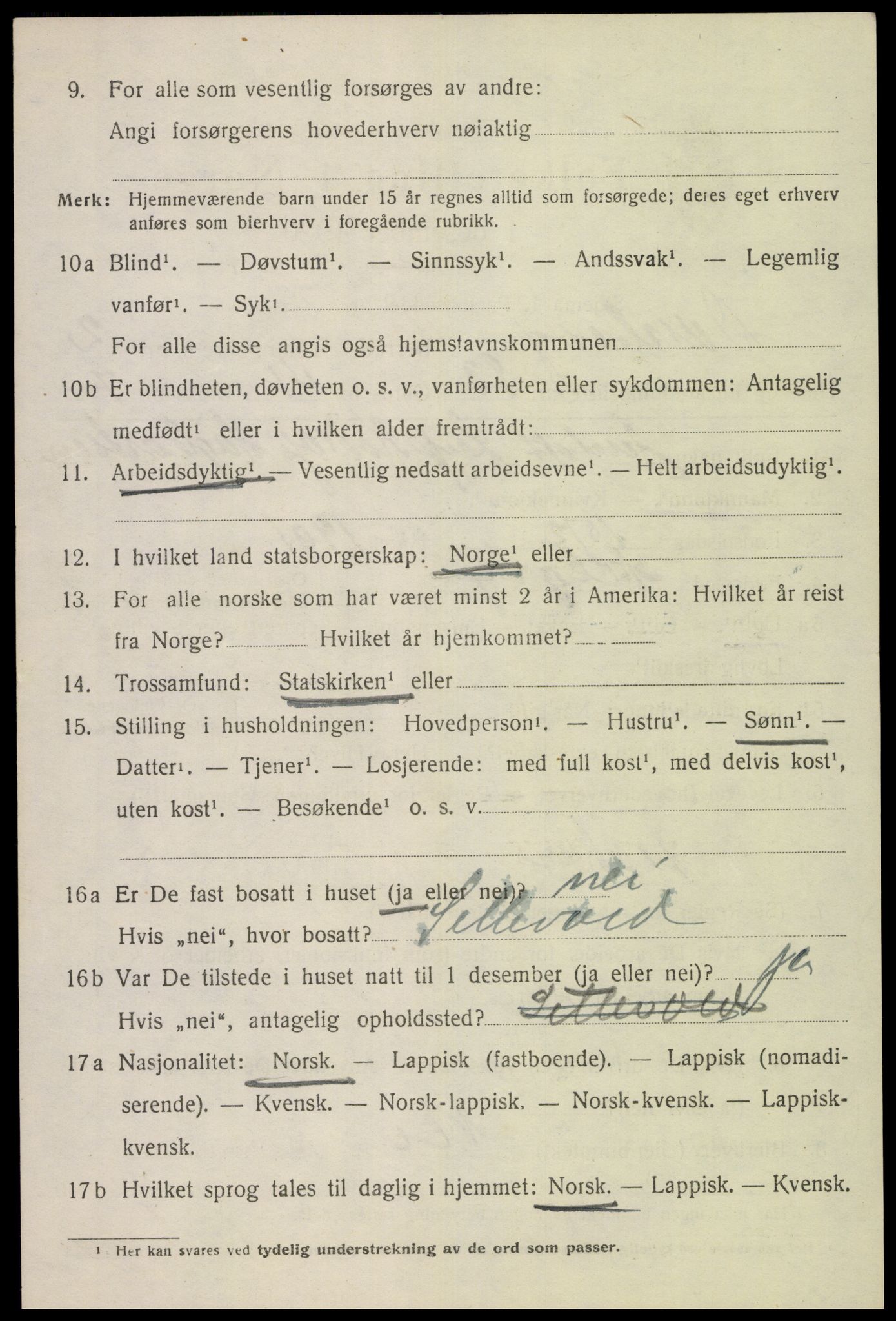 SAT, 1920 census for Dverberg, 1920, p. 3655