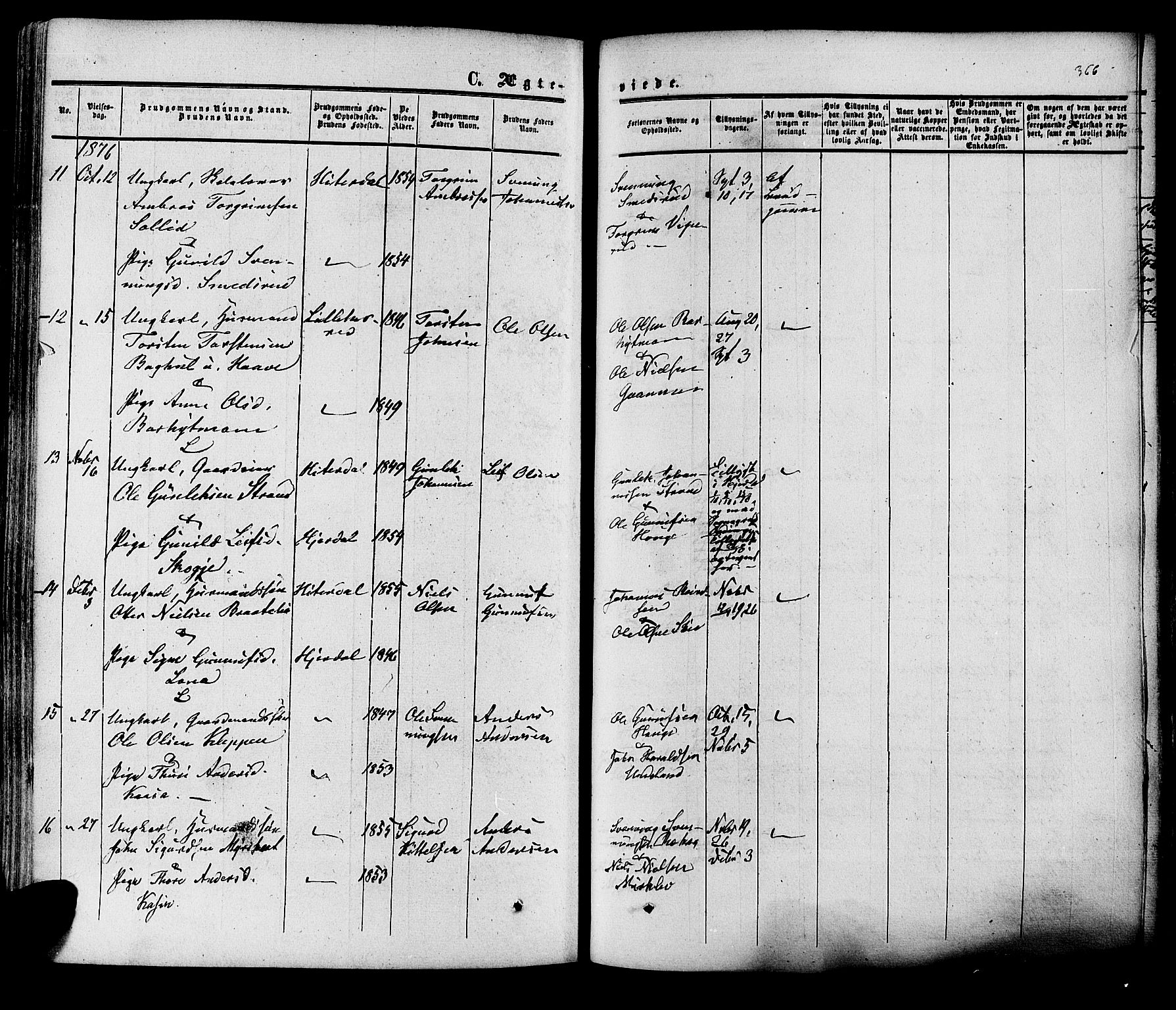 Heddal kirkebøker, SAKO/A-268/F/Fa/L0007: Parish register (official) no. I 7, 1855-1877, p. 366