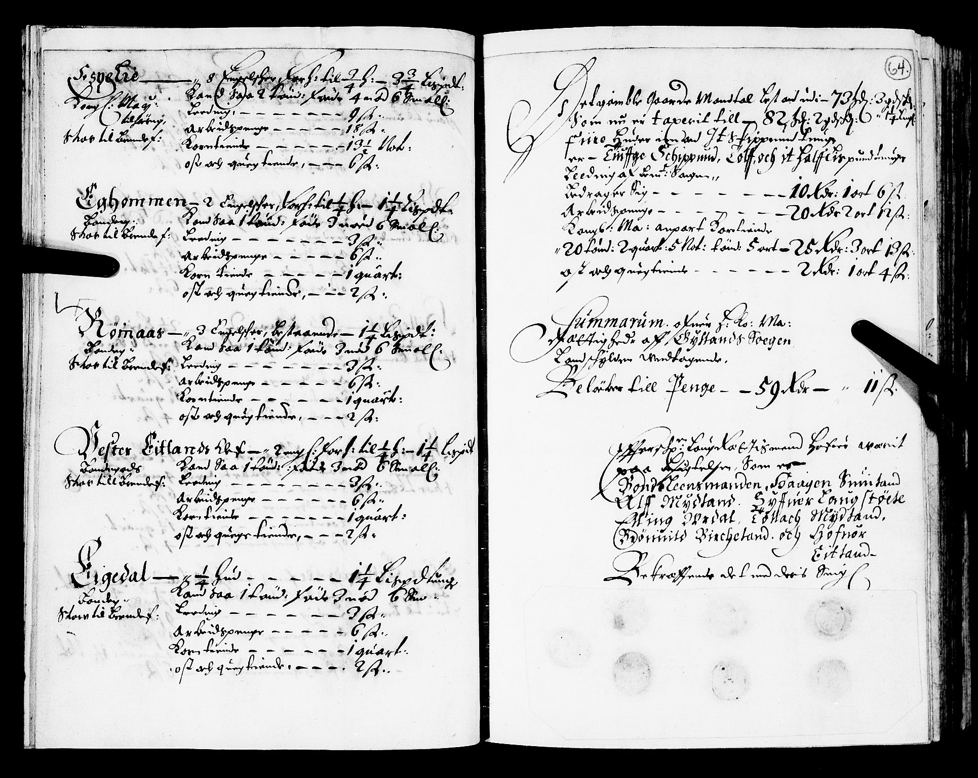 Rentekammeret inntil 1814, Realistisk ordnet avdeling, AV/RA-EA-4070/N/Nb/Nba/L0031: Lista amt, 1668, p. 63b-64a