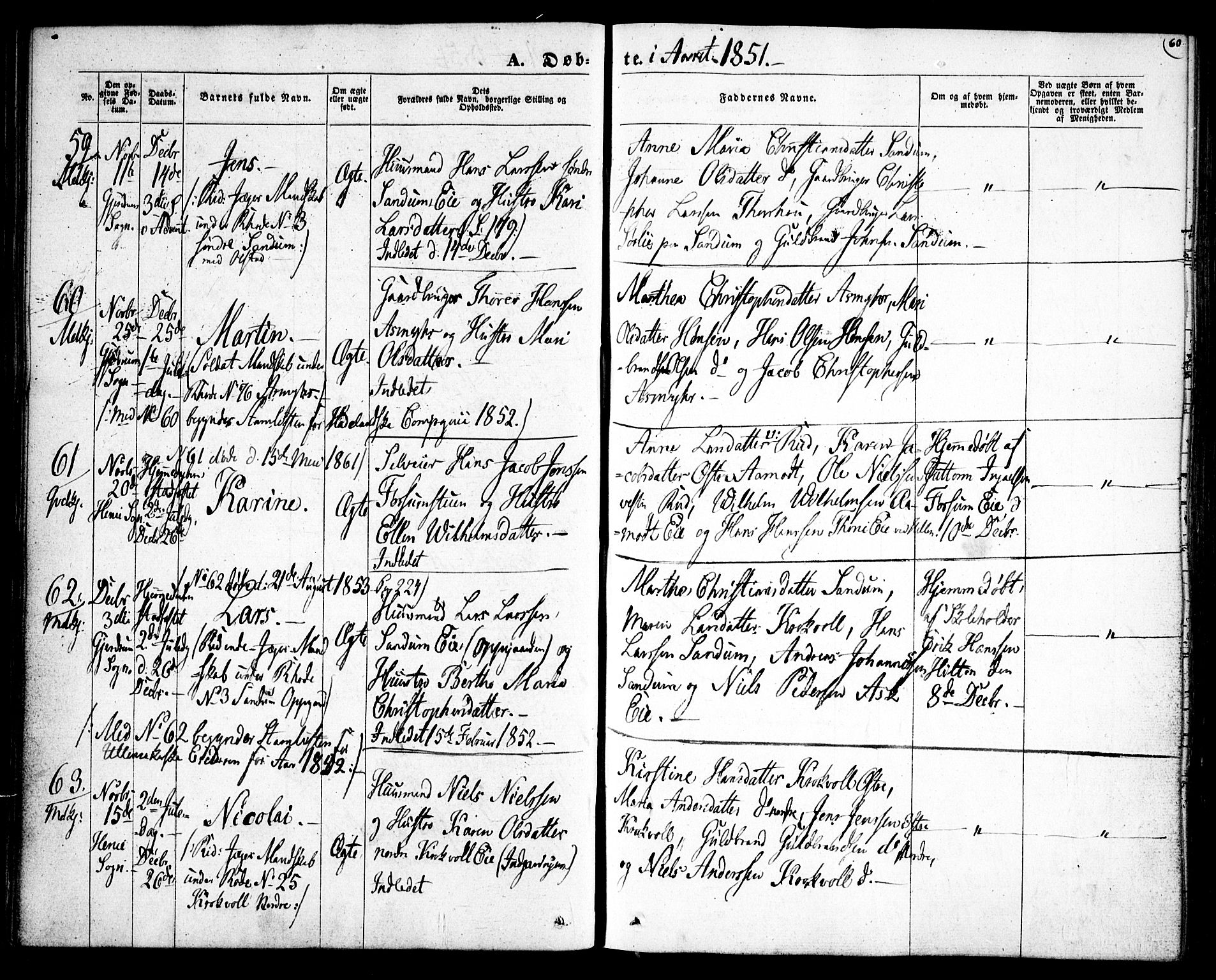 Gjerdrum prestekontor Kirkebøker, AV/SAO-A-10412b/F/Fa/L0006: Parish register (official) no. I 6, 1845-1856, p. 60