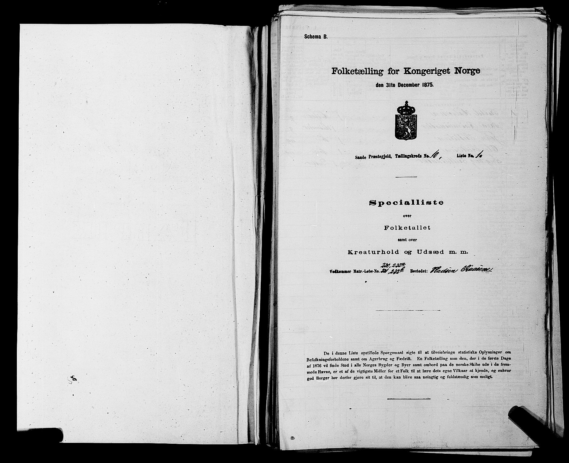 SAKO, 1875 census for 0822P Sauherad, 1875, p. 1173