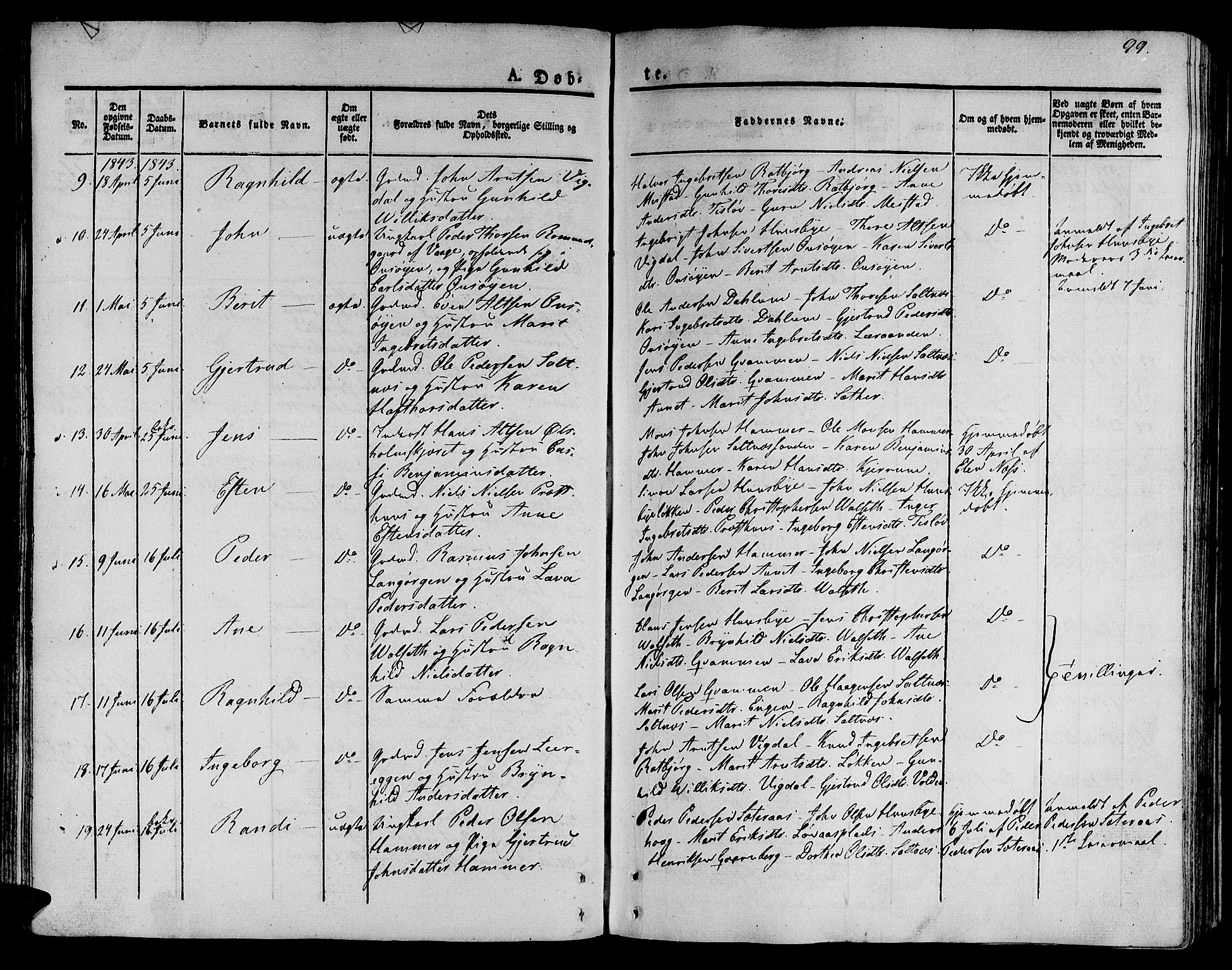 Ministerialprotokoller, klokkerbøker og fødselsregistre - Sør-Trøndelag, SAT/A-1456/612/L0375: Parish register (official) no. 612A07 /2, 1829-1845, p. 99