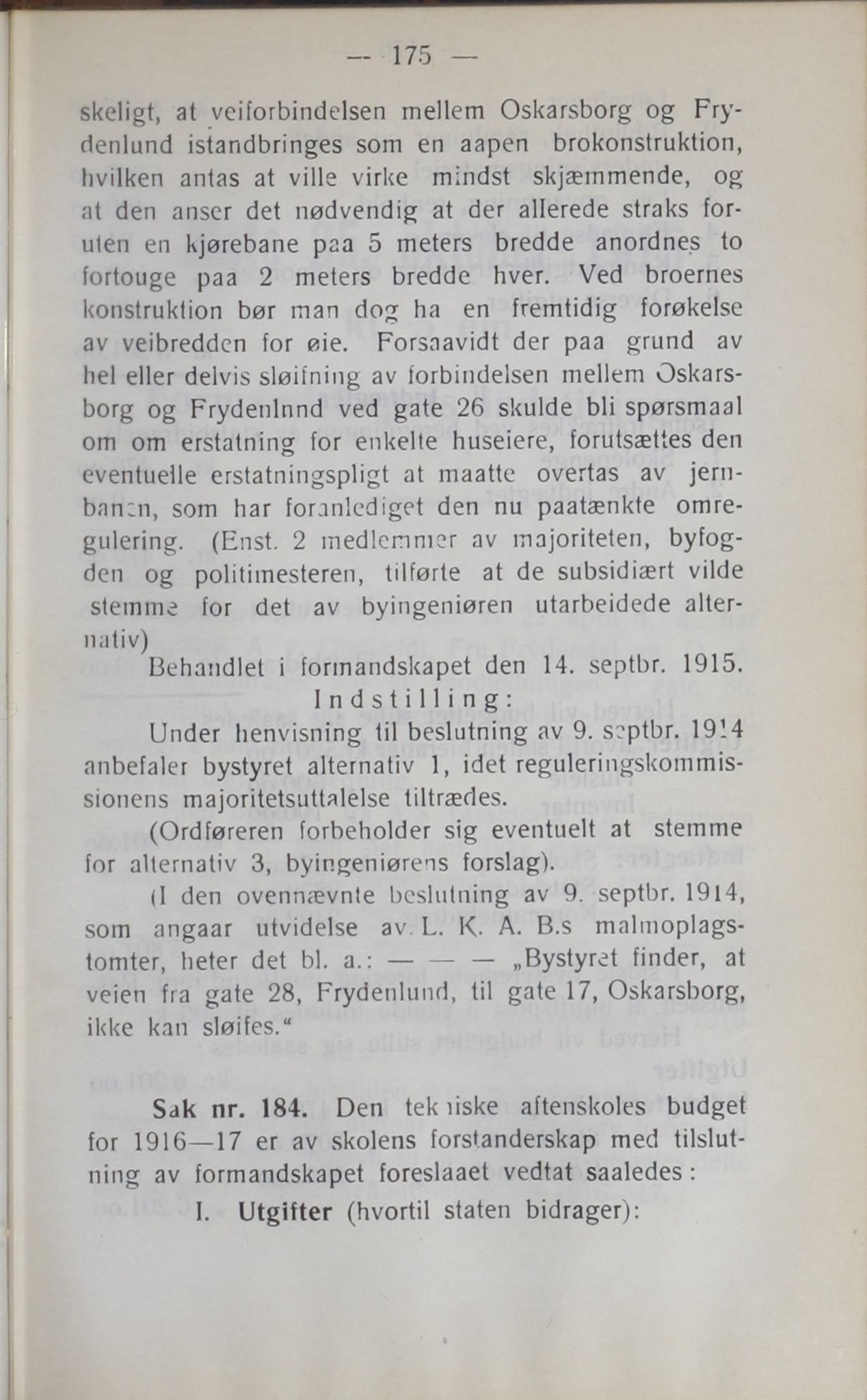 Narvik kommune. Formannskap , AIN/K-18050.150/A/Ab/L0005: Møtebok, 1915