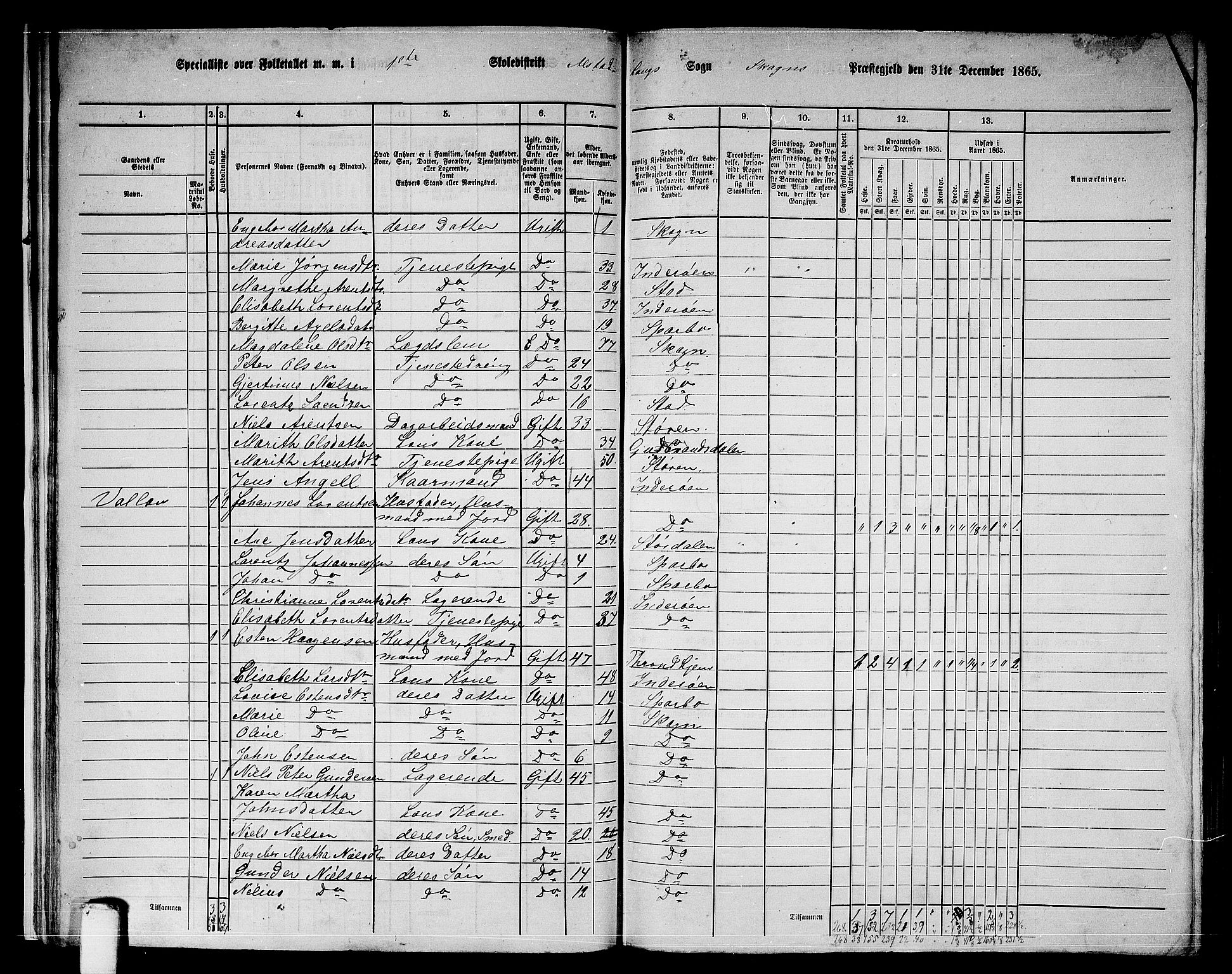 RA, 1865 census for Skogn, 1865, p. 26