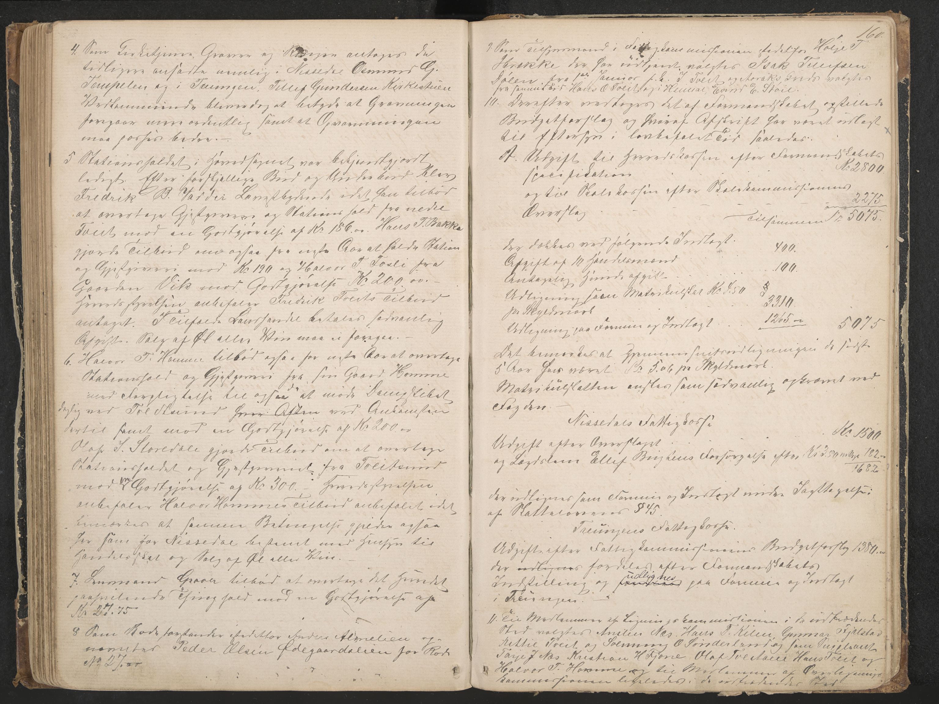 Nissedal formannskap og sentraladministrasjon, IKAK/0830021-1/A/L0002: Møtebok, 1870-1892, p. 160