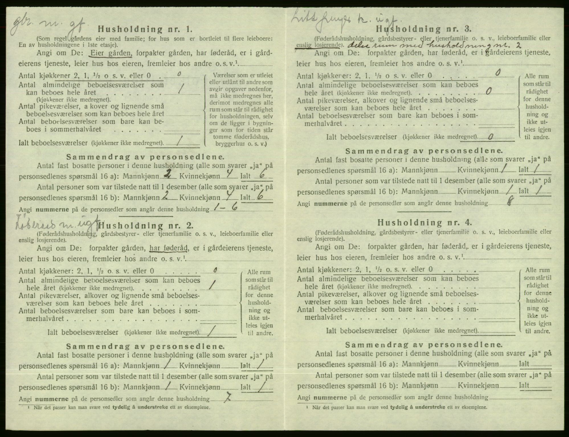 SAB, 1920 census for Evanger, 1920, p. 366