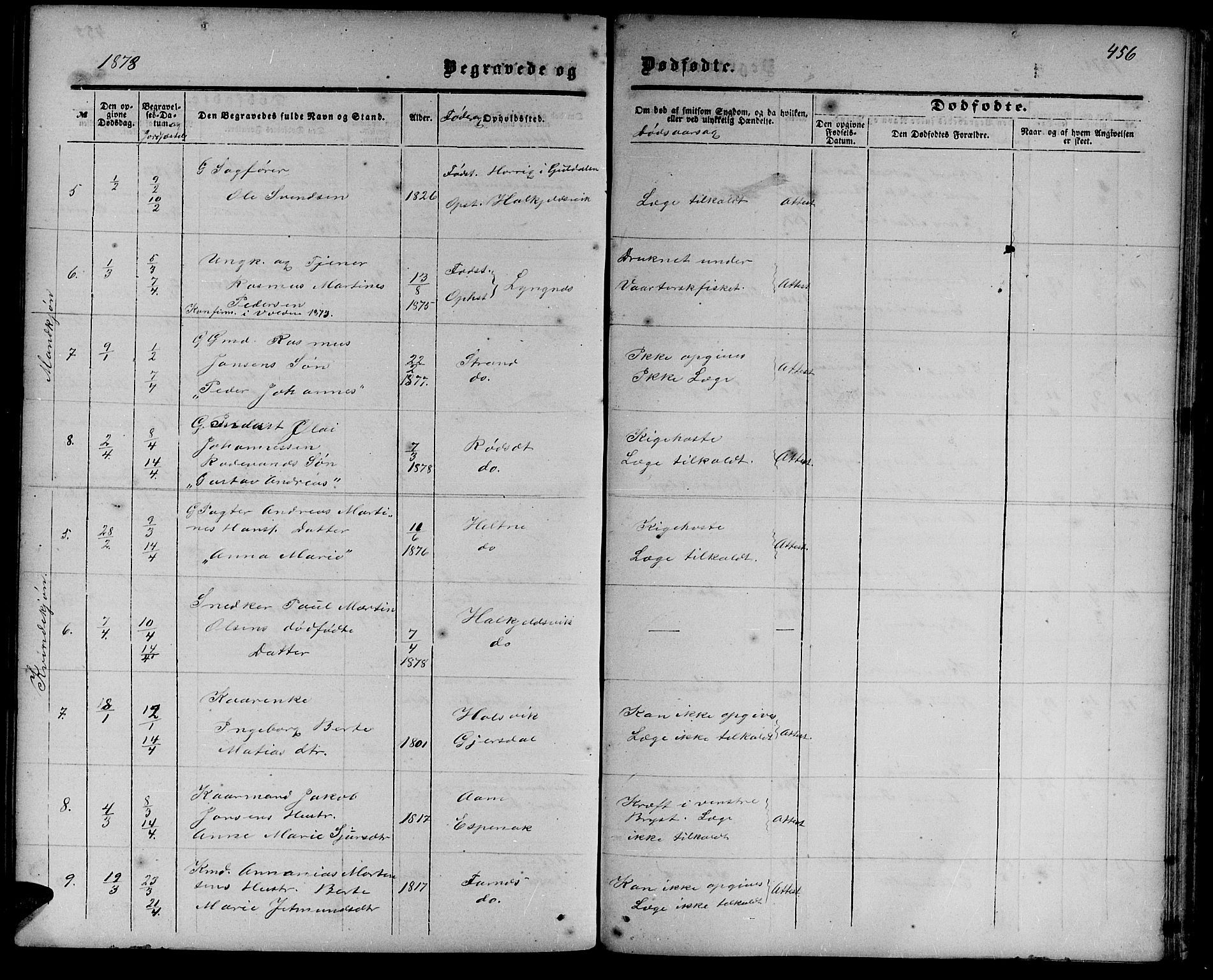 Ministerialprotokoller, klokkerbøker og fødselsregistre - Møre og Romsdal, AV/SAT-A-1454/511/L0157: Parish register (copy) no. 511C03, 1864-1884, p. 456