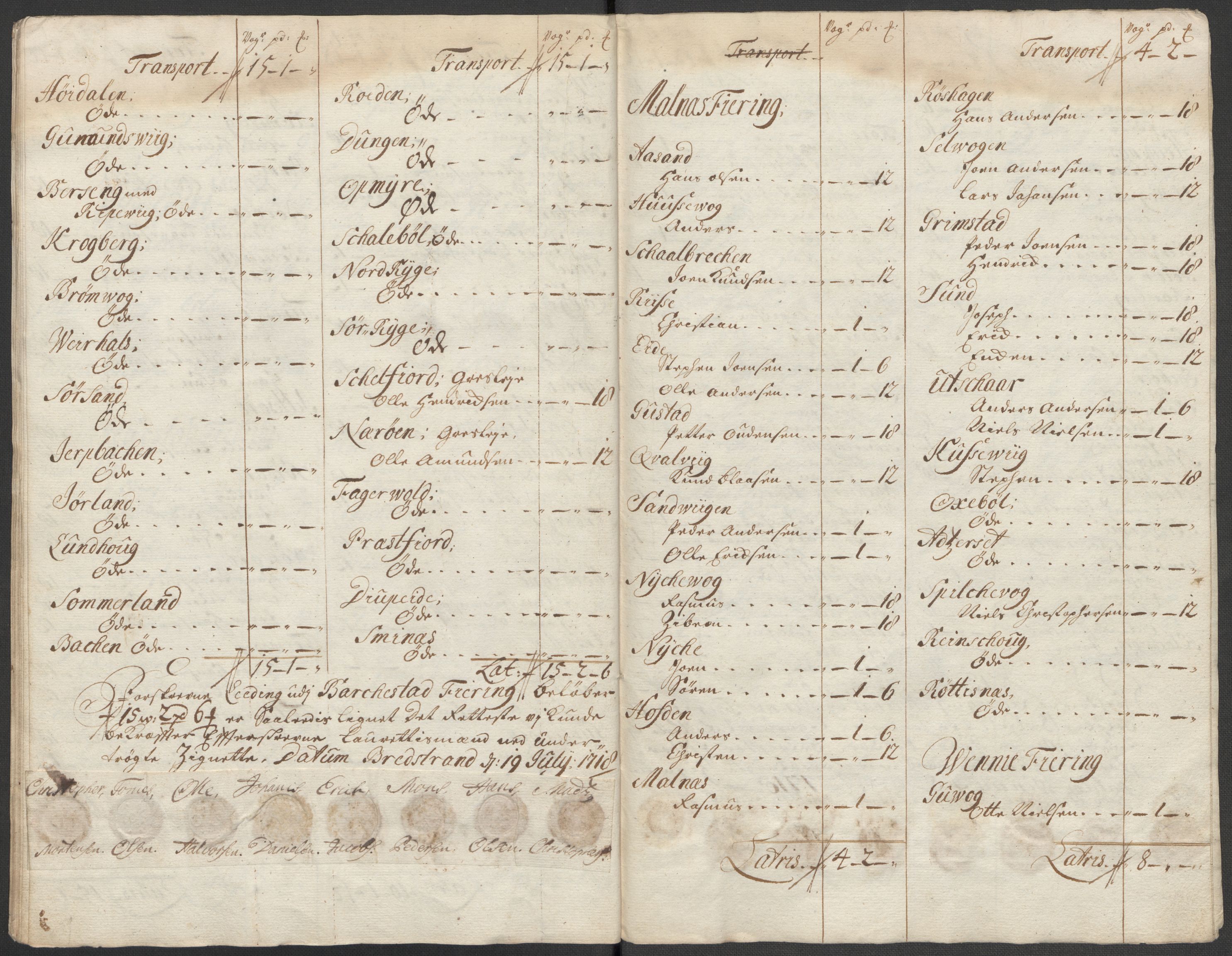 Rentekammeret inntil 1814, Reviderte regnskaper, Fogderegnskap, AV/RA-EA-4092/R67/L4684: Fogderegnskap Vesterålen, Andenes og Lofoten, 1718, p. 221