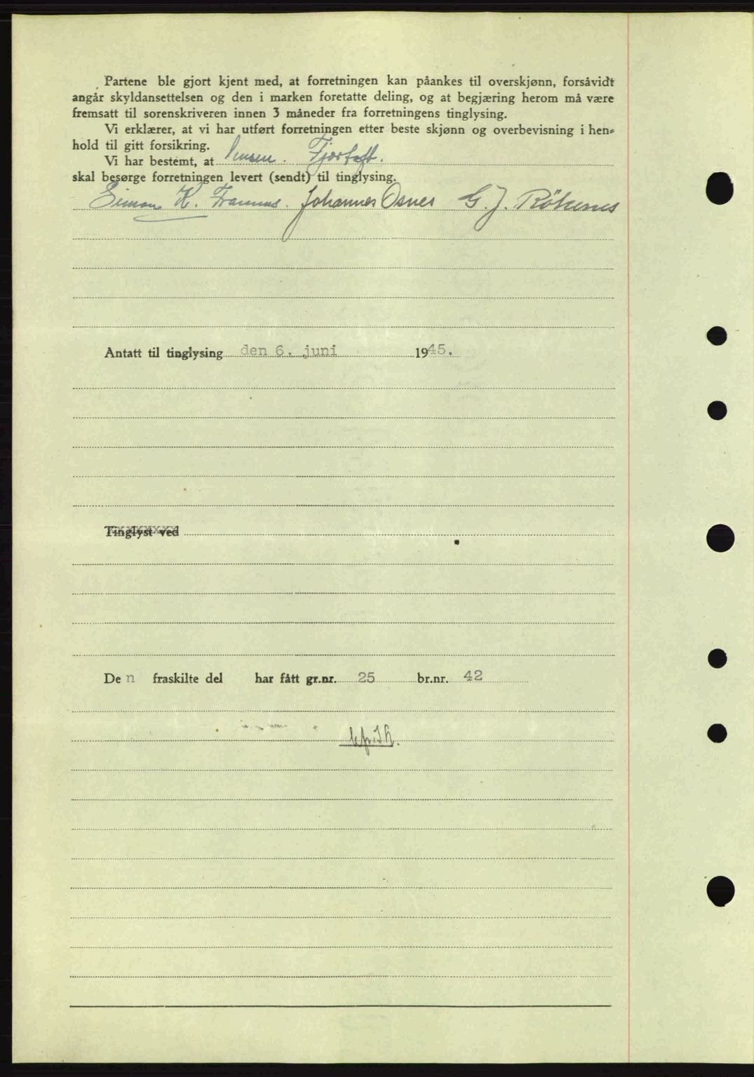 Sunnhordland sorenskrivar, AV/SAB-A-2401: Mortgage book no. A77, 1945-1945, Diary no: : 686/1945
