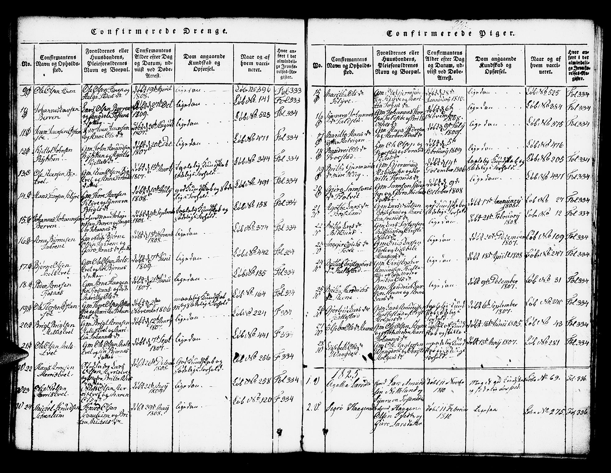 Kvam sokneprestembete, SAB/A-76201/H/Haa: Parish register (official) no. A 6, 1818-1832, p. 240