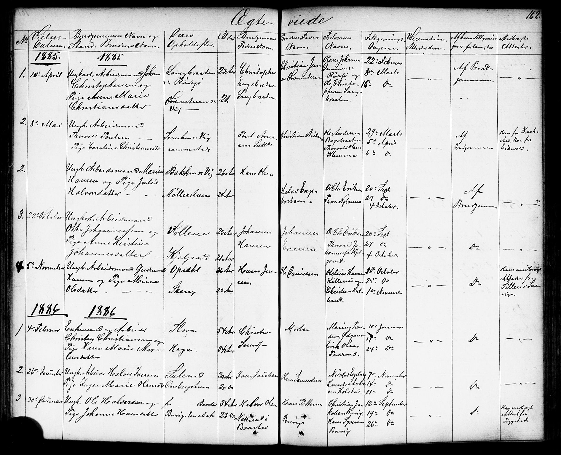 Enebakk prestekontor Kirkebøker, SAO/A-10171c/G/Gb/L0001: Parish register (copy) no. II 1, 1859-1890, p. 162