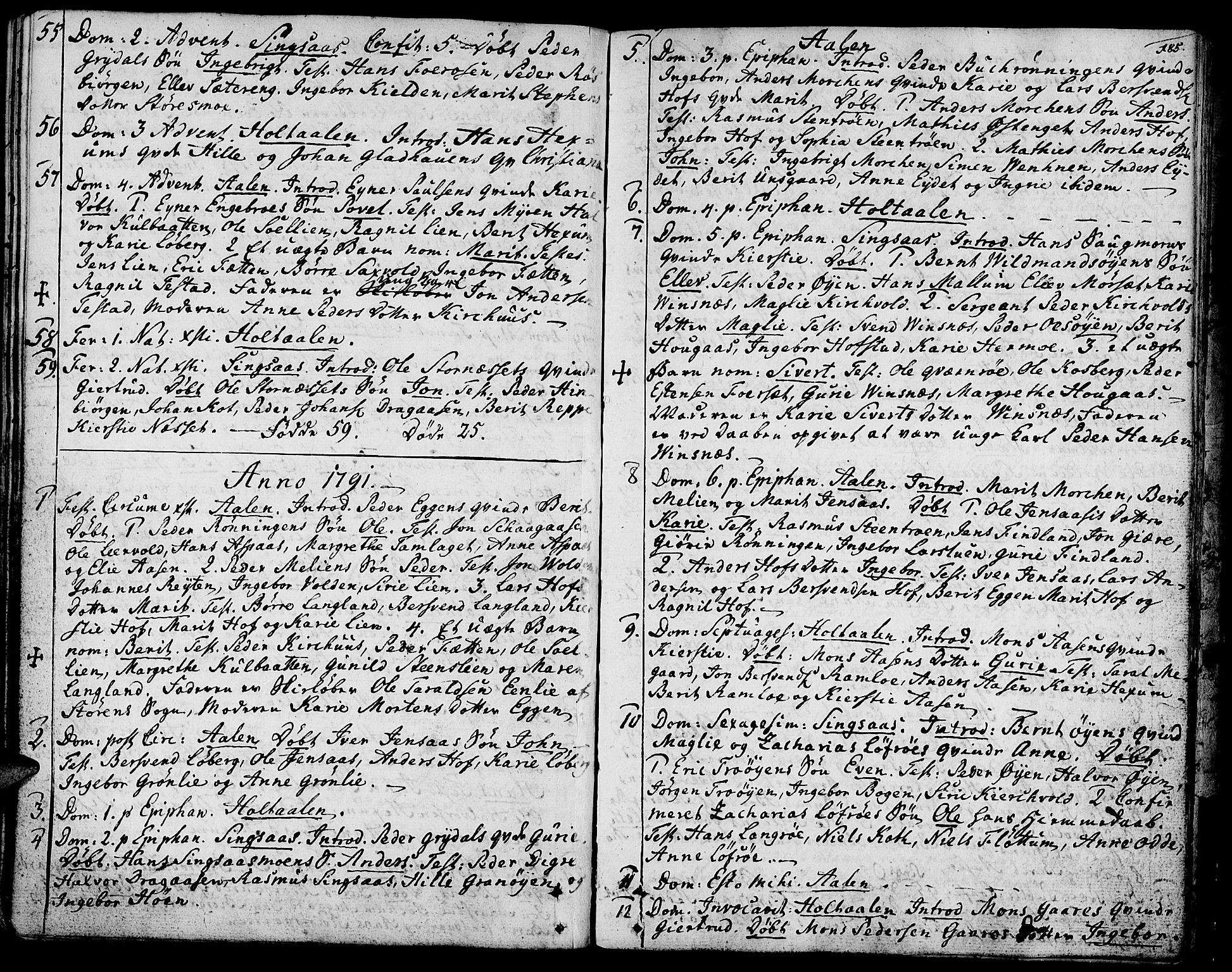 Ministerialprotokoller, klokkerbøker og fødselsregistre - Sør-Trøndelag, SAT/A-1456/685/L0952: Parish register (official) no. 685A01, 1745-1804, p. 185