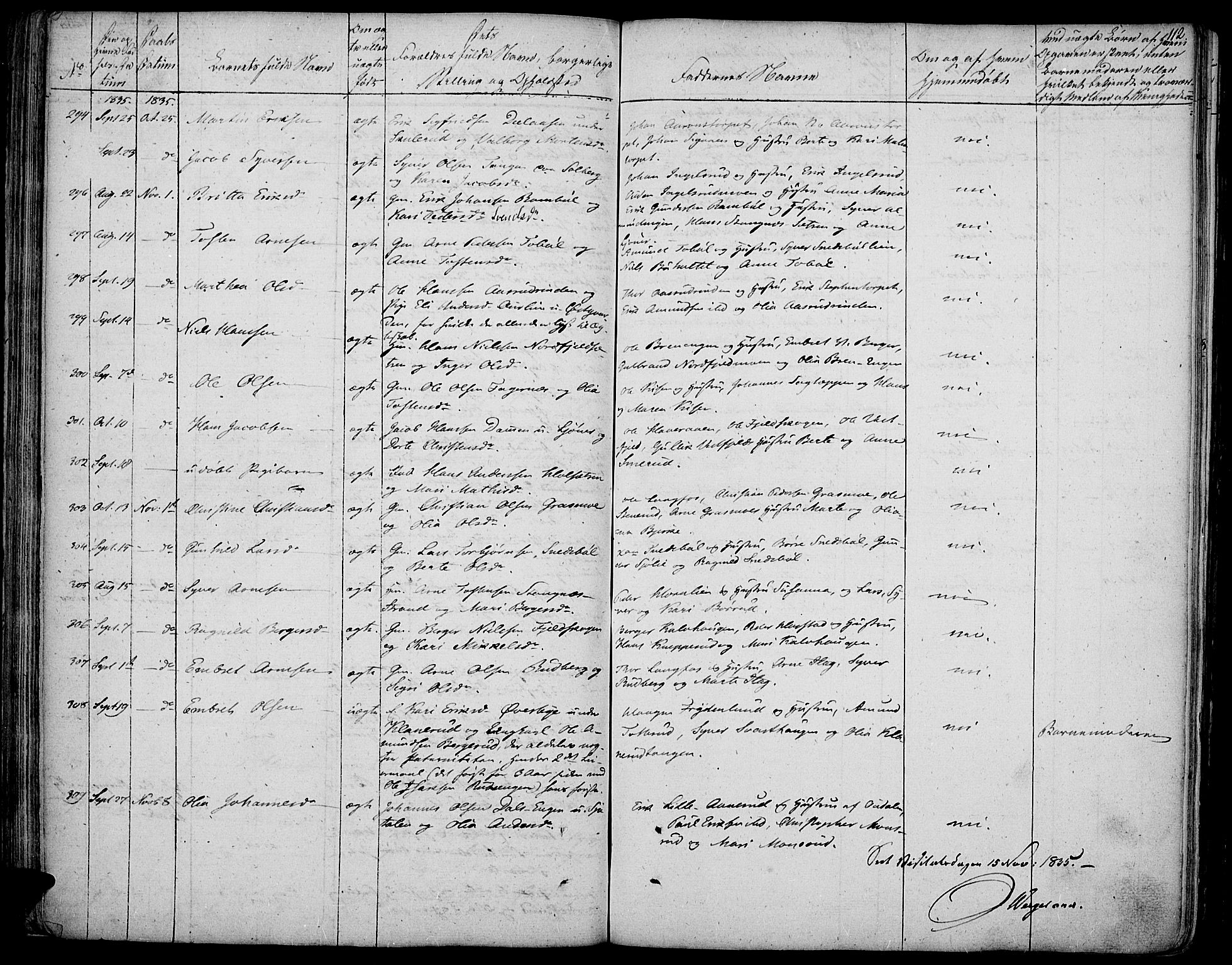 Vinger prestekontor, AV/SAH-PREST-024/H/Ha/Haa/L0007: Parish register (official) no. 7, 1826-1839, p. 112