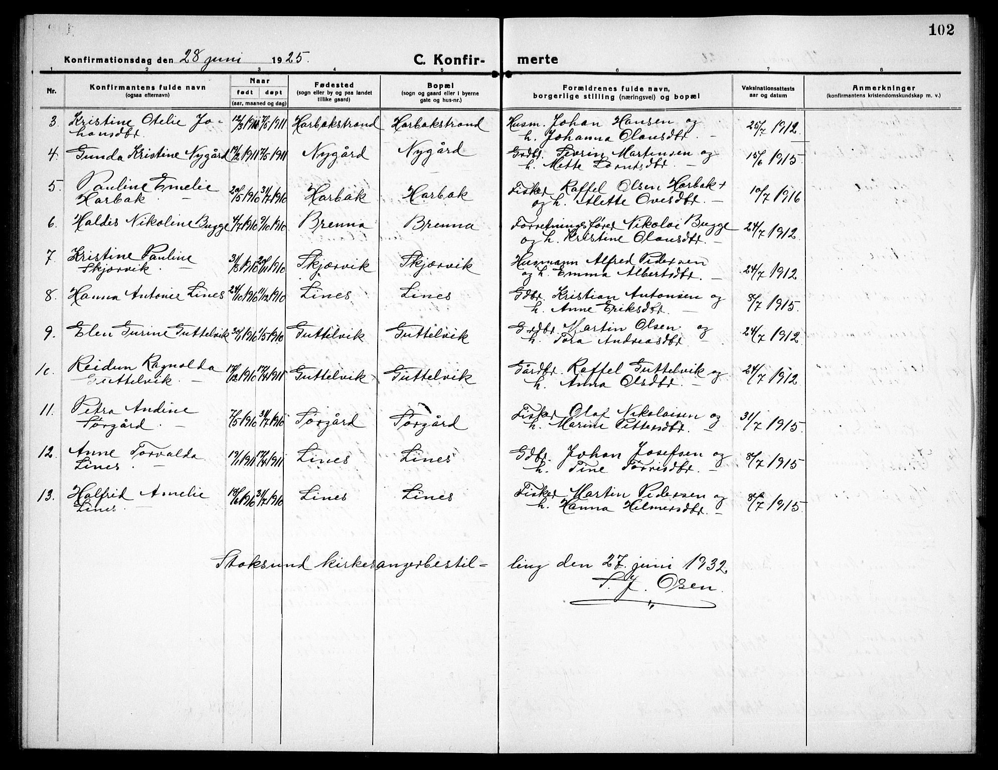 Ministerialprotokoller, klokkerbøker og fødselsregistre - Sør-Trøndelag, SAT/A-1456/656/L0696: Parish register (copy) no. 656C02, 1921-1937, p. 102