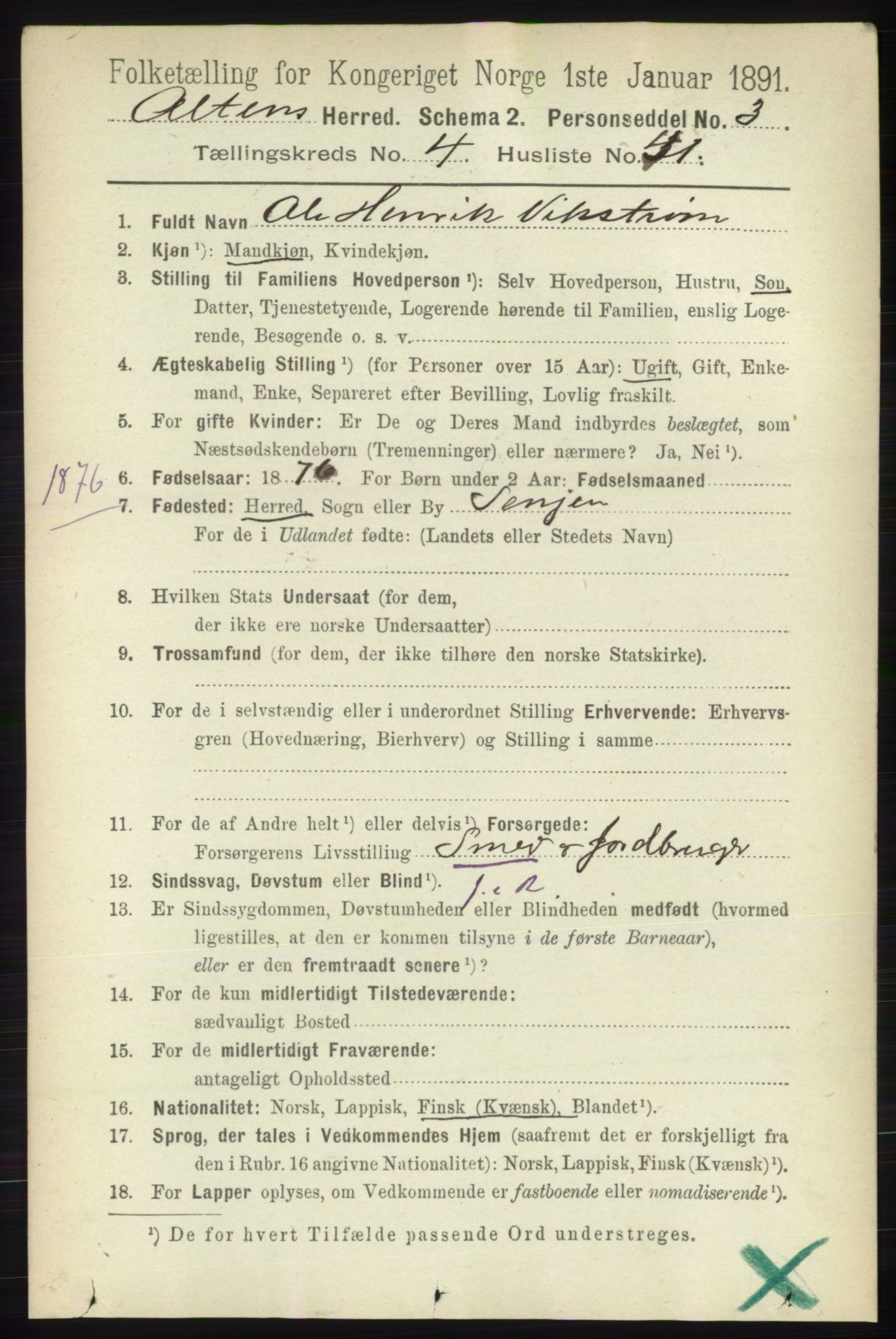 RA, 1891 census for 2012 Alta, 1891, p. 1564