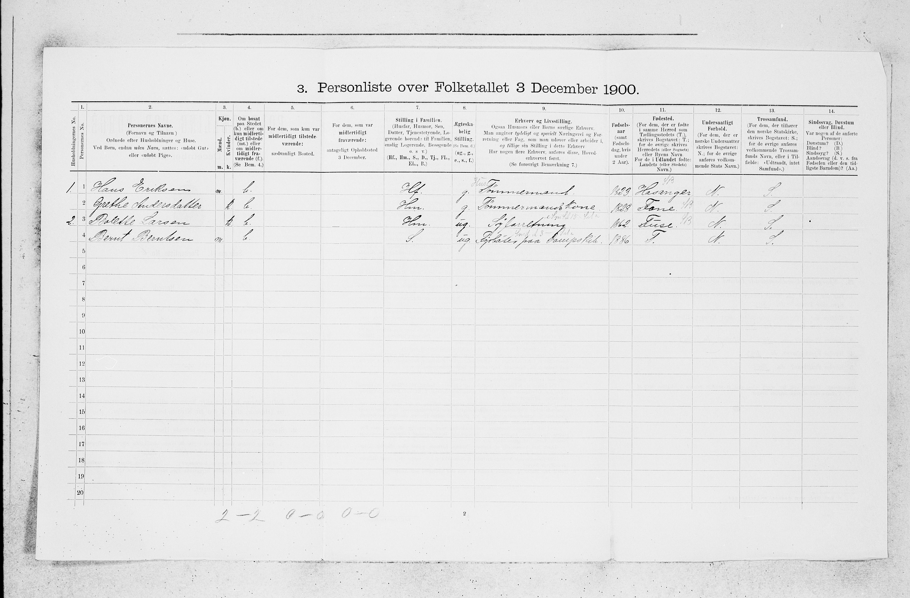 SAB, 1900 census for Askøy, 1900, p. 69